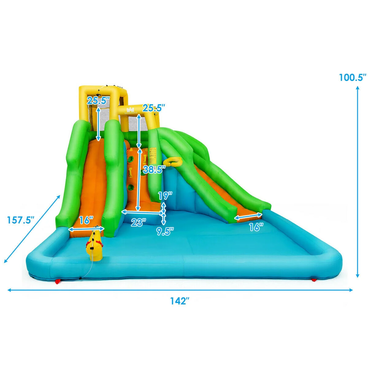 Inflatable Water Park Bounce House with Climbing Wall - Image 6