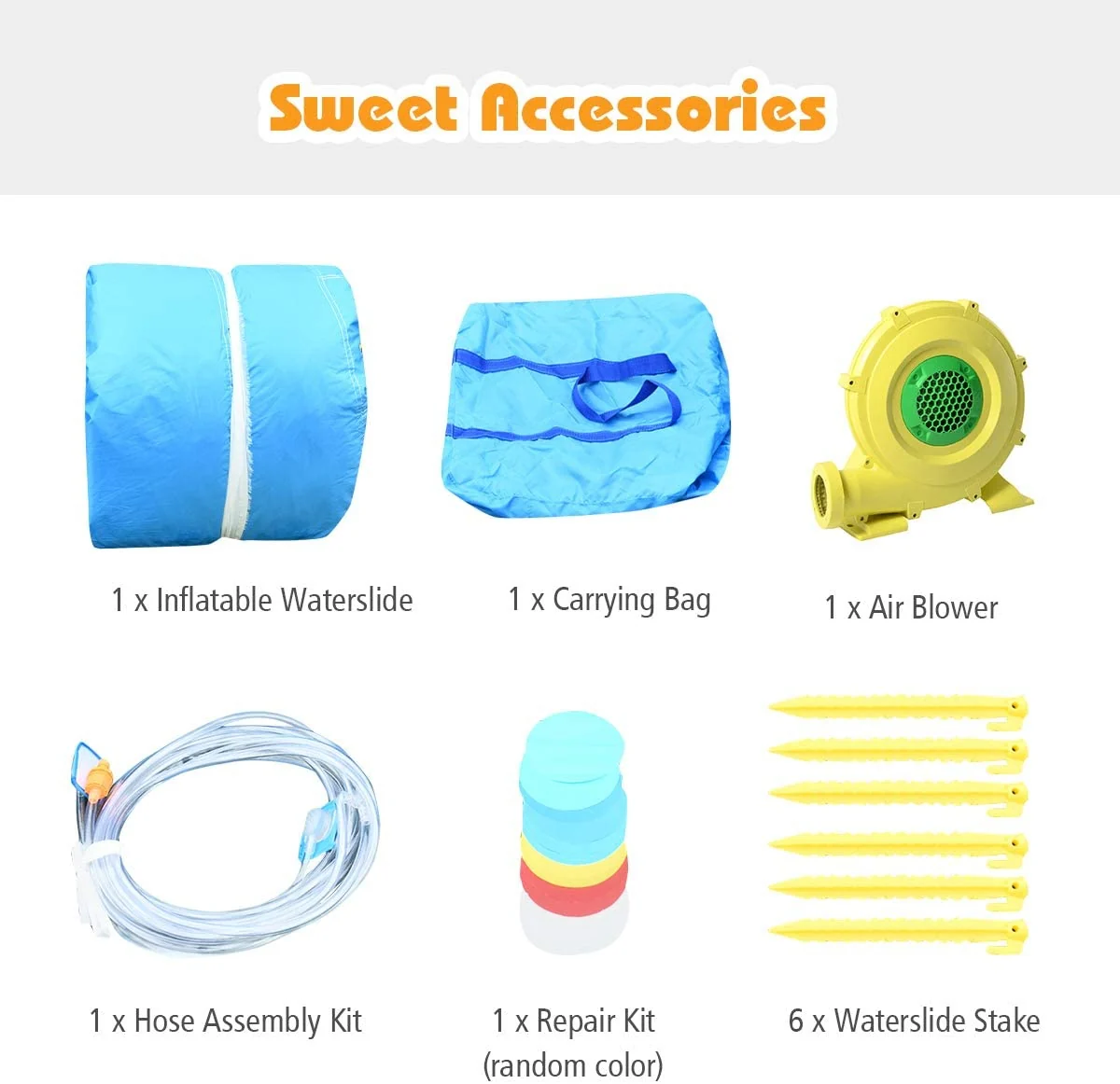 Inflatable Water Slide Bounce House, 950W Blower, Water Cannon - Image 8