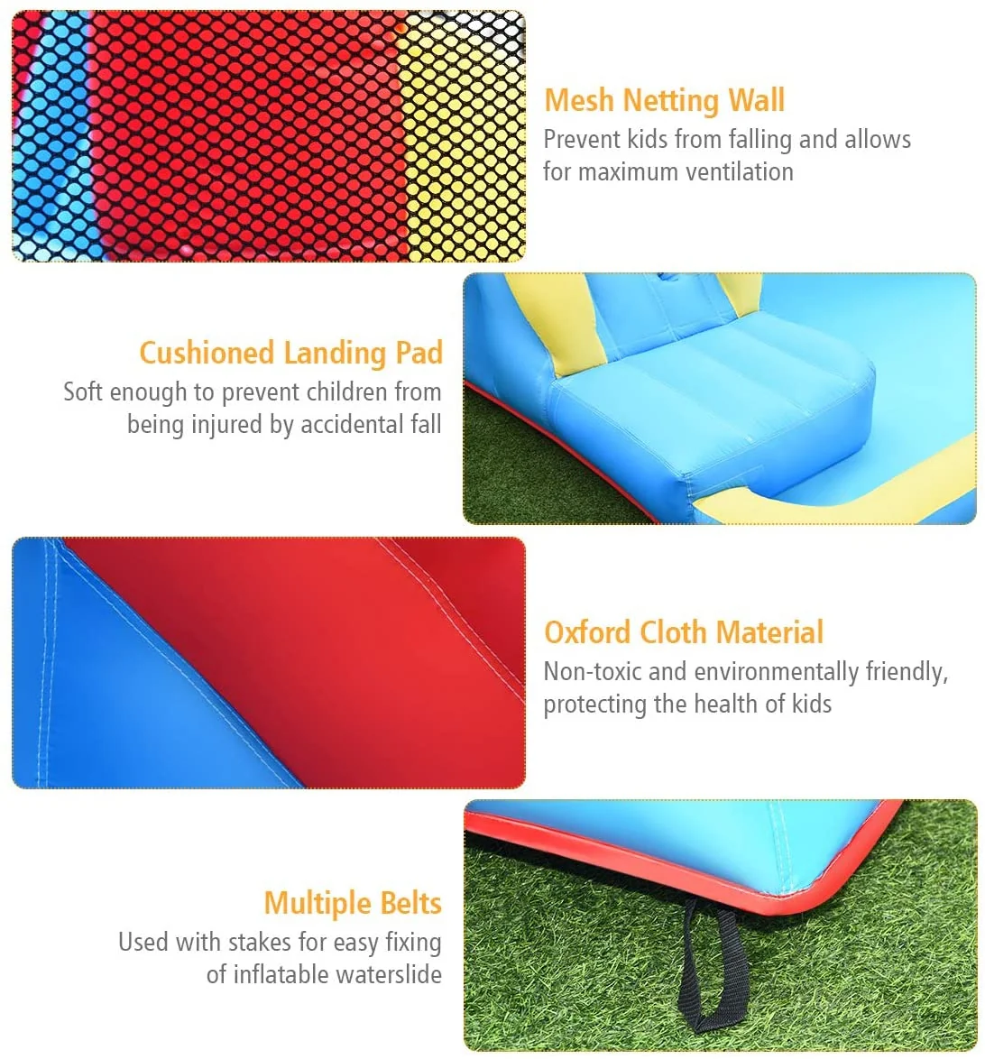 Inflatable Water Slide Bounce House, 950W Blower, Water Cannon - Image 9