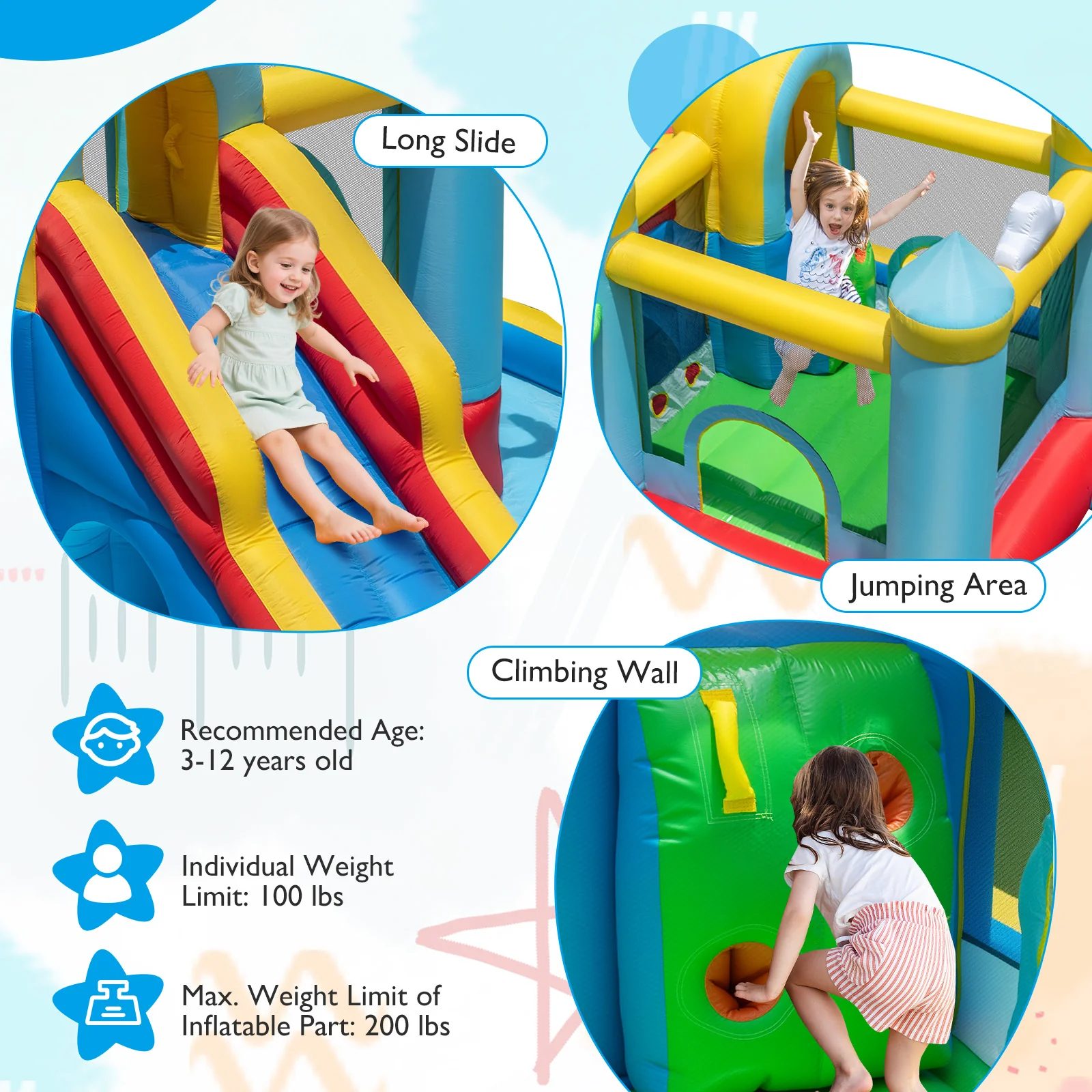 Inflatable Water Slide Giant Water Park with Long Slide 750W Blower - Image 8