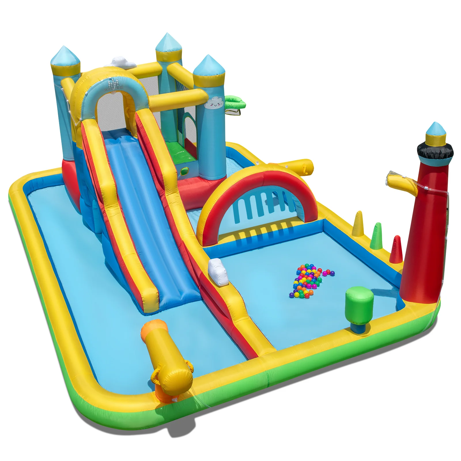 Inflatable Water Slide Giant Water Park with Long Slide Jumping Area - Image 7
