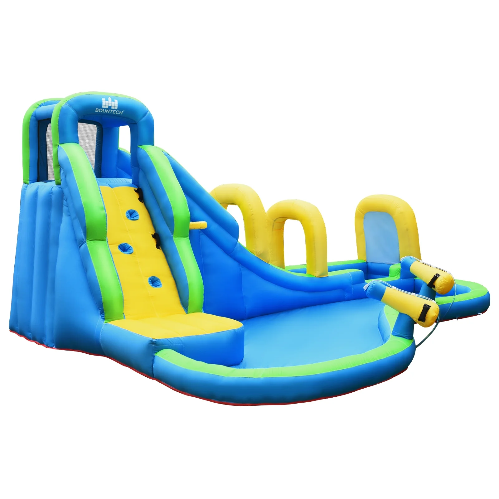 Inflatable Water Slide Kids Bounce House, Water Cannons, Hose