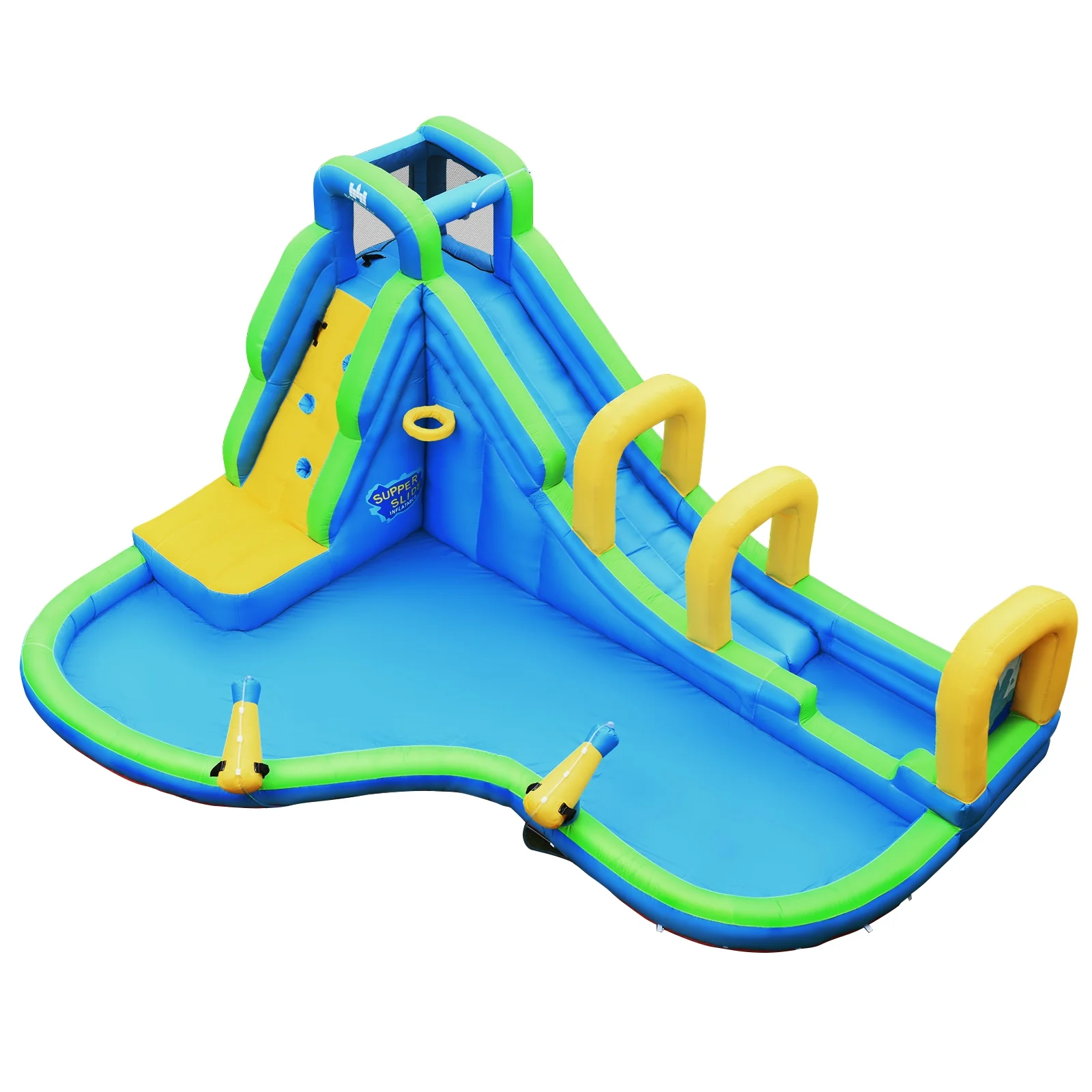 Inflatable Water Slide Kids Bounce House, Water Cannons, Hose - Image 10