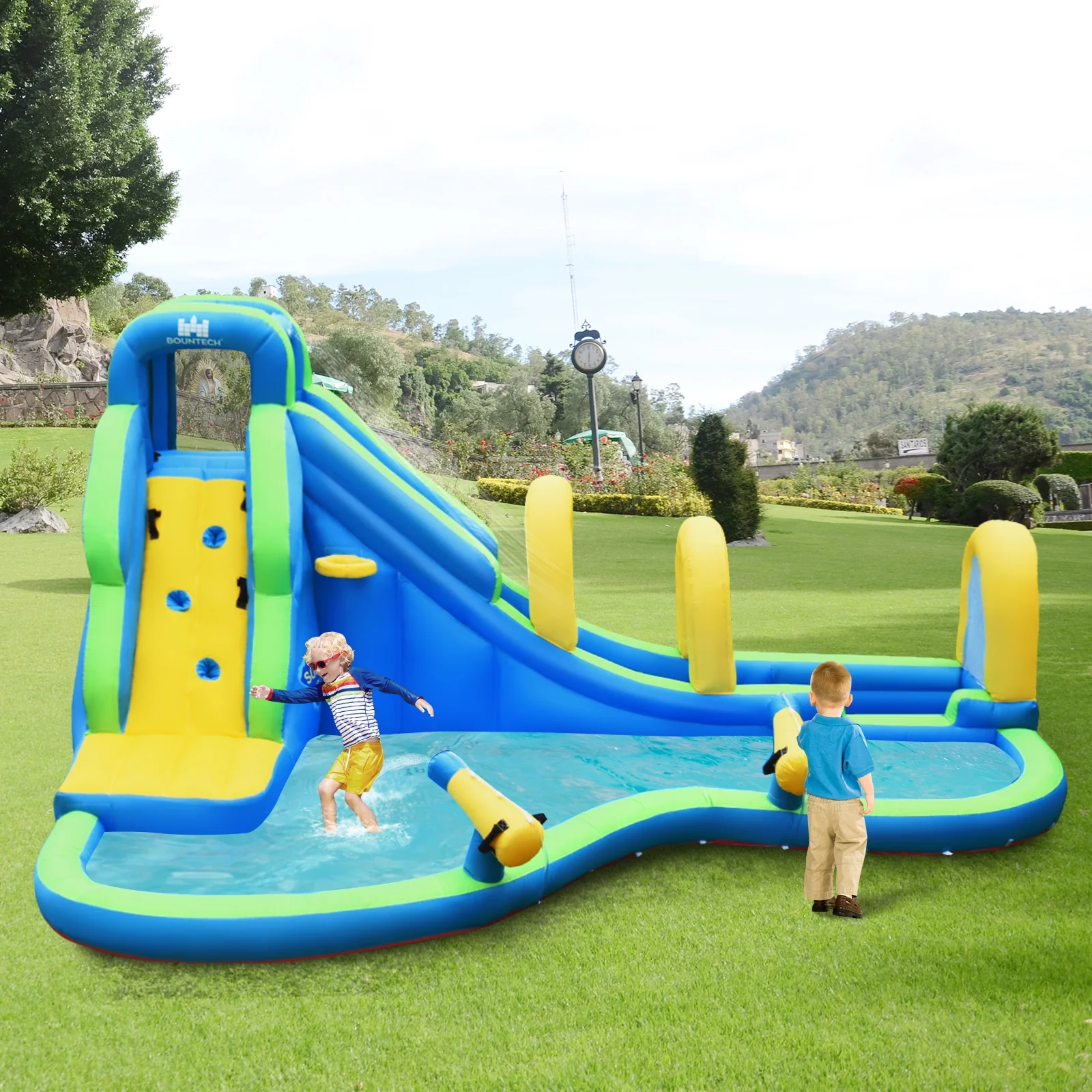 Inflatable Water Slide Kids Bounce House, Water Cannons, Hose - Image 7