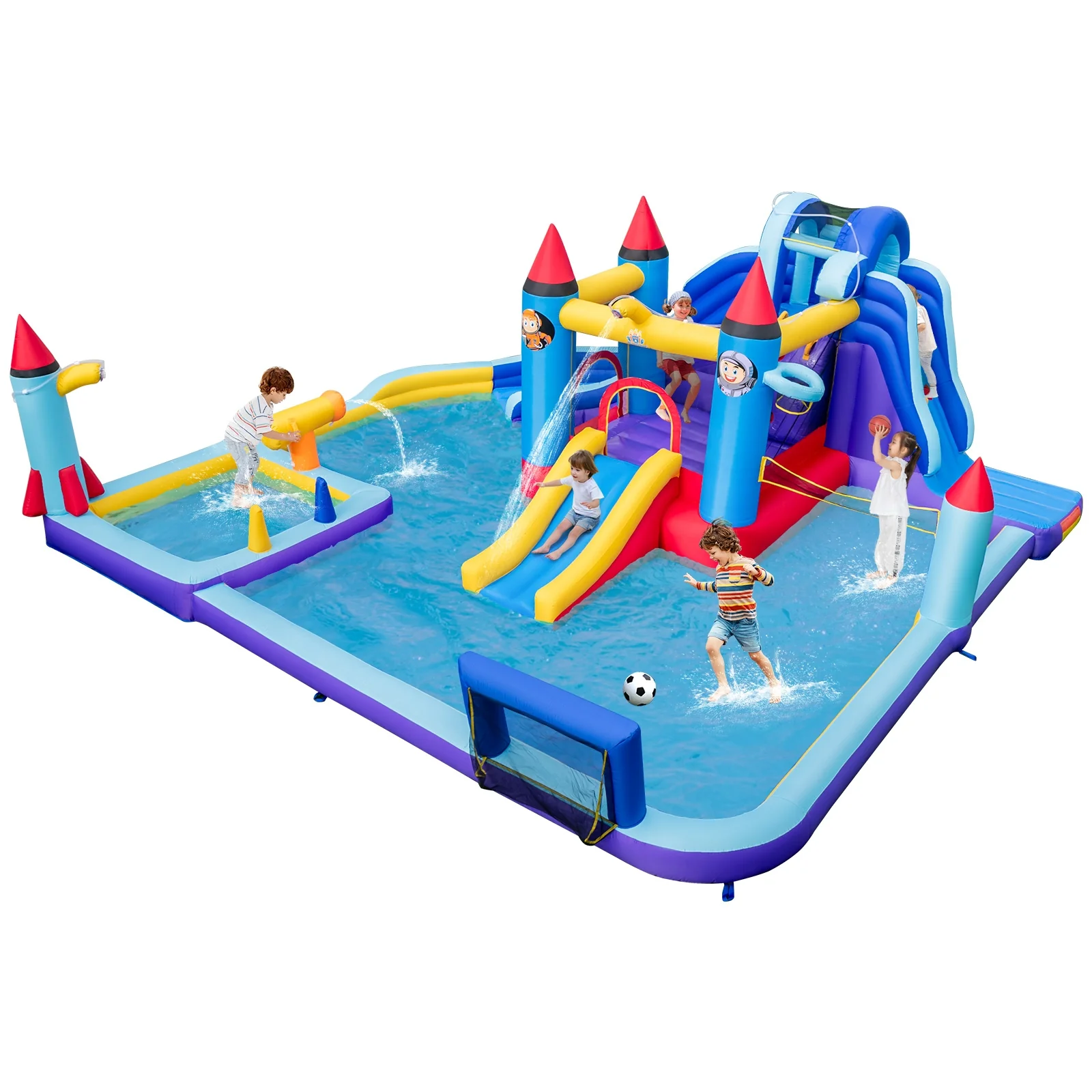 Inflatable Water Slide Park, Blue - Image 4