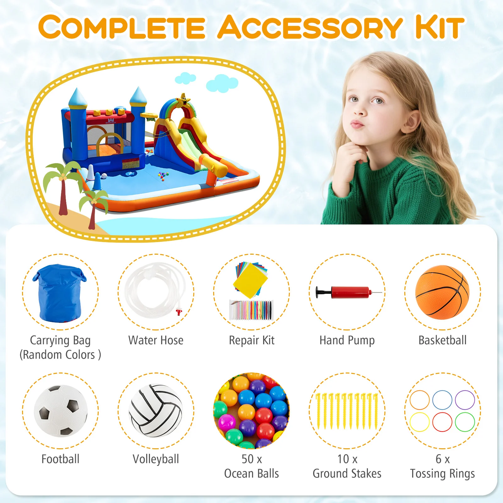 Inflatable Water Slide Park With Climbing Wall, Splash Pool - Image 6