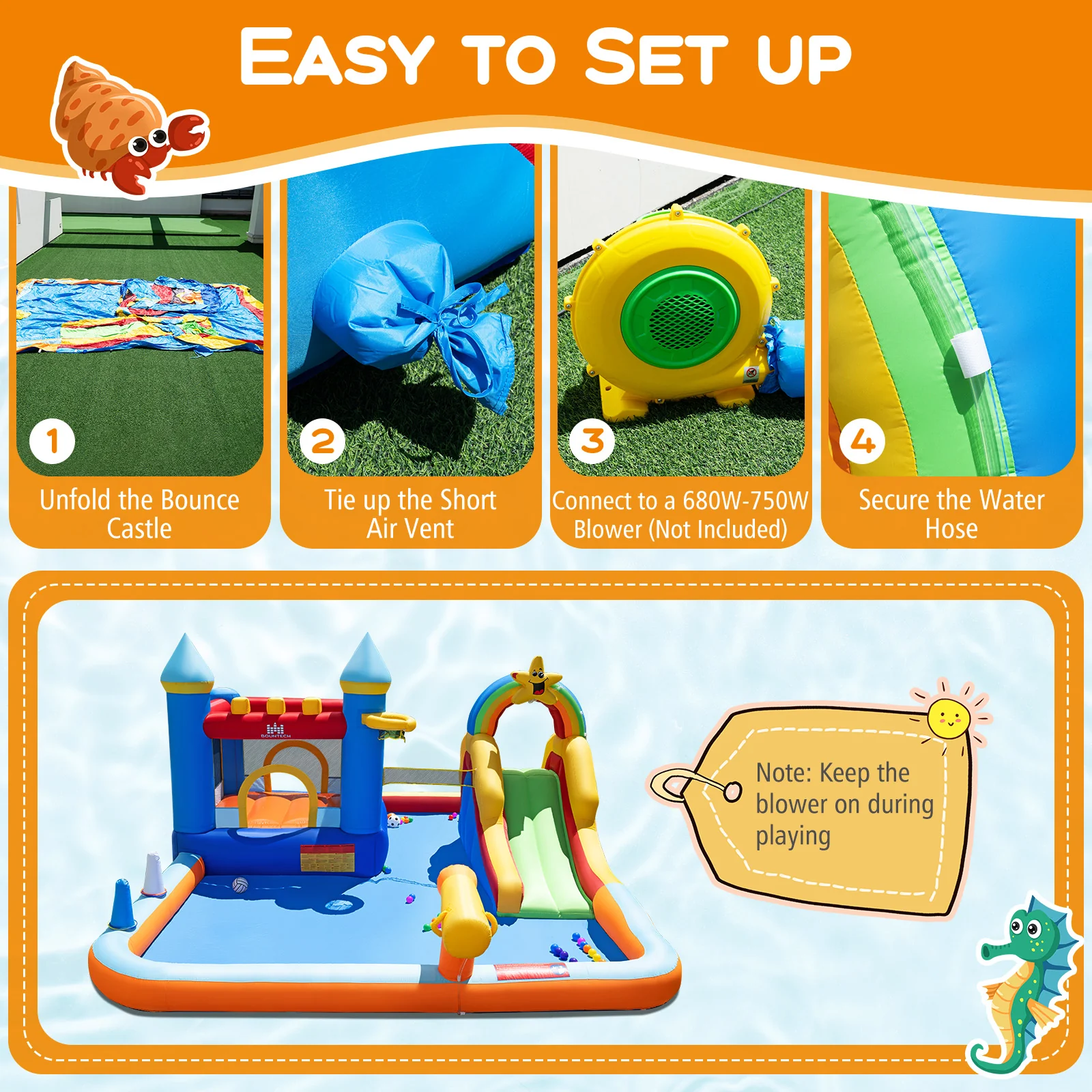 Inflatable Water Slide Park With Climbing Wall, Splash Pool - Image 7