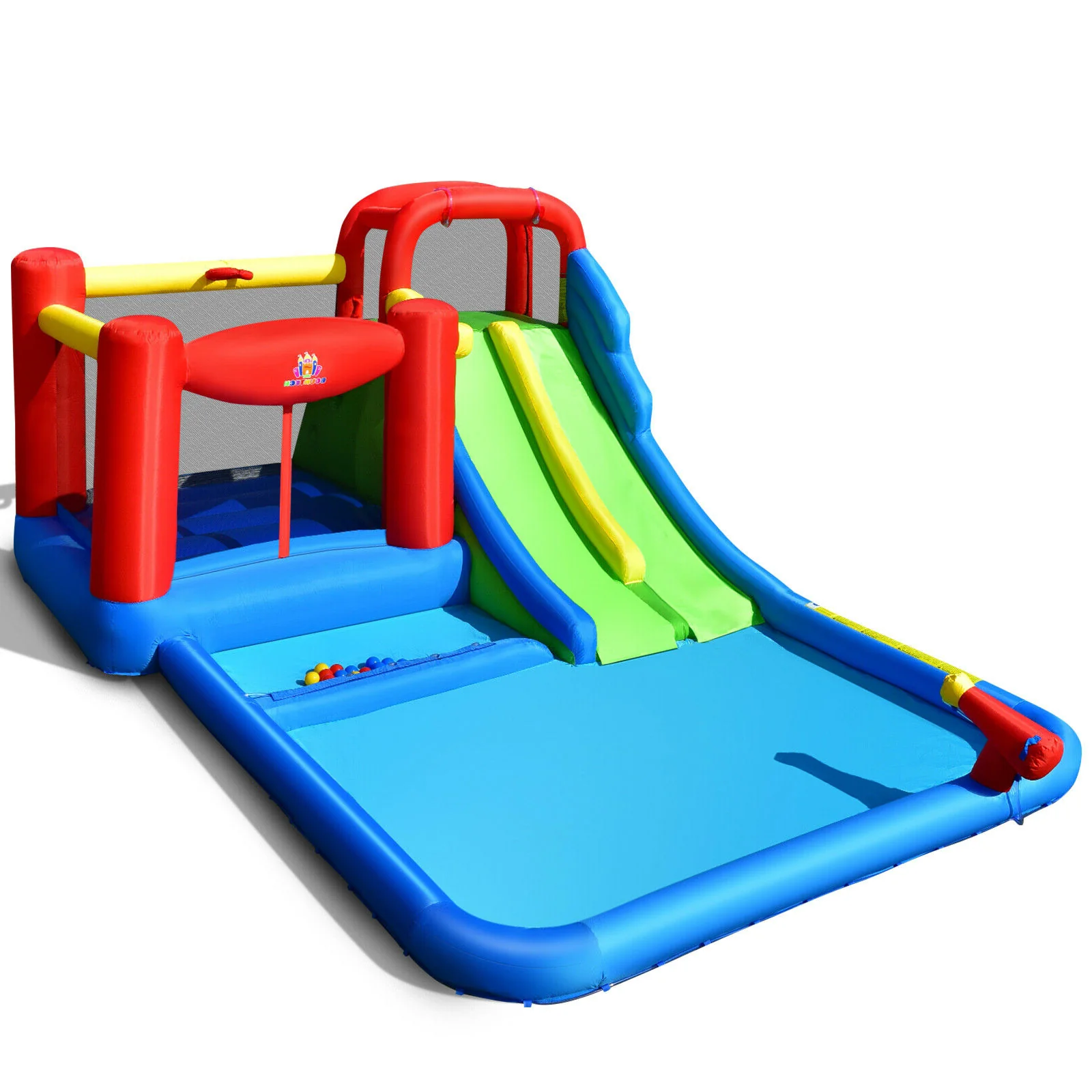 Inflatable Water Slide With Ocean Balls, Kids, No Blower