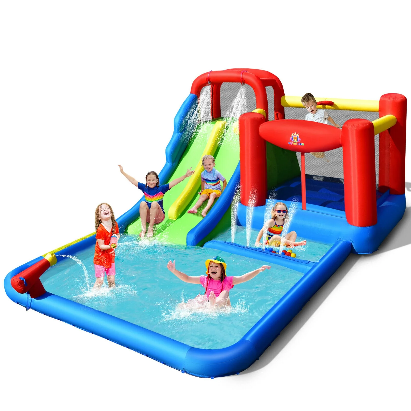 Inflatable Water Slide With Ocean Balls, Kids, No Blower - Image 5