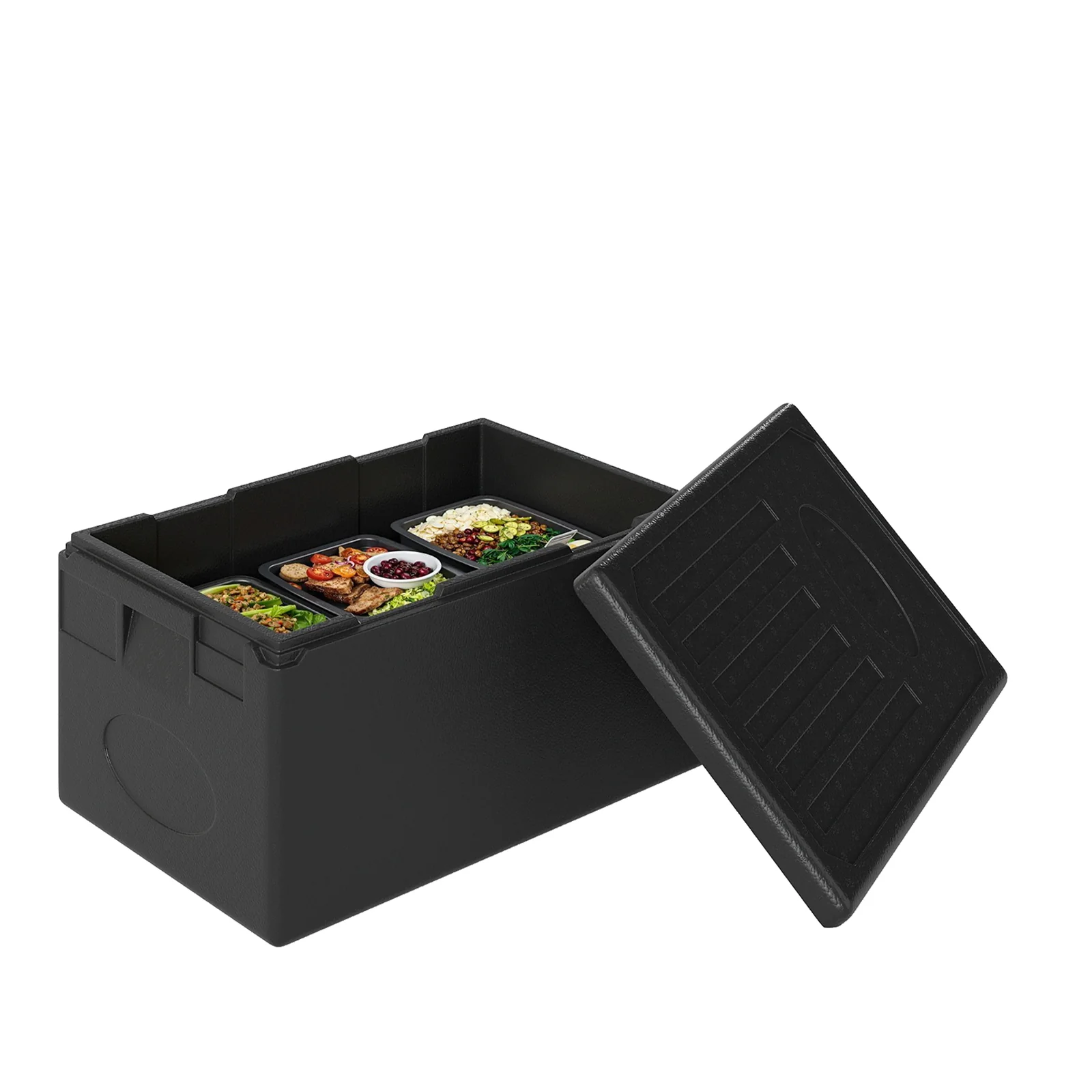 Insulated Food Pan Carrier 49 Qt Top Load Stackable Hot Box with Built-in Handles - Image 4