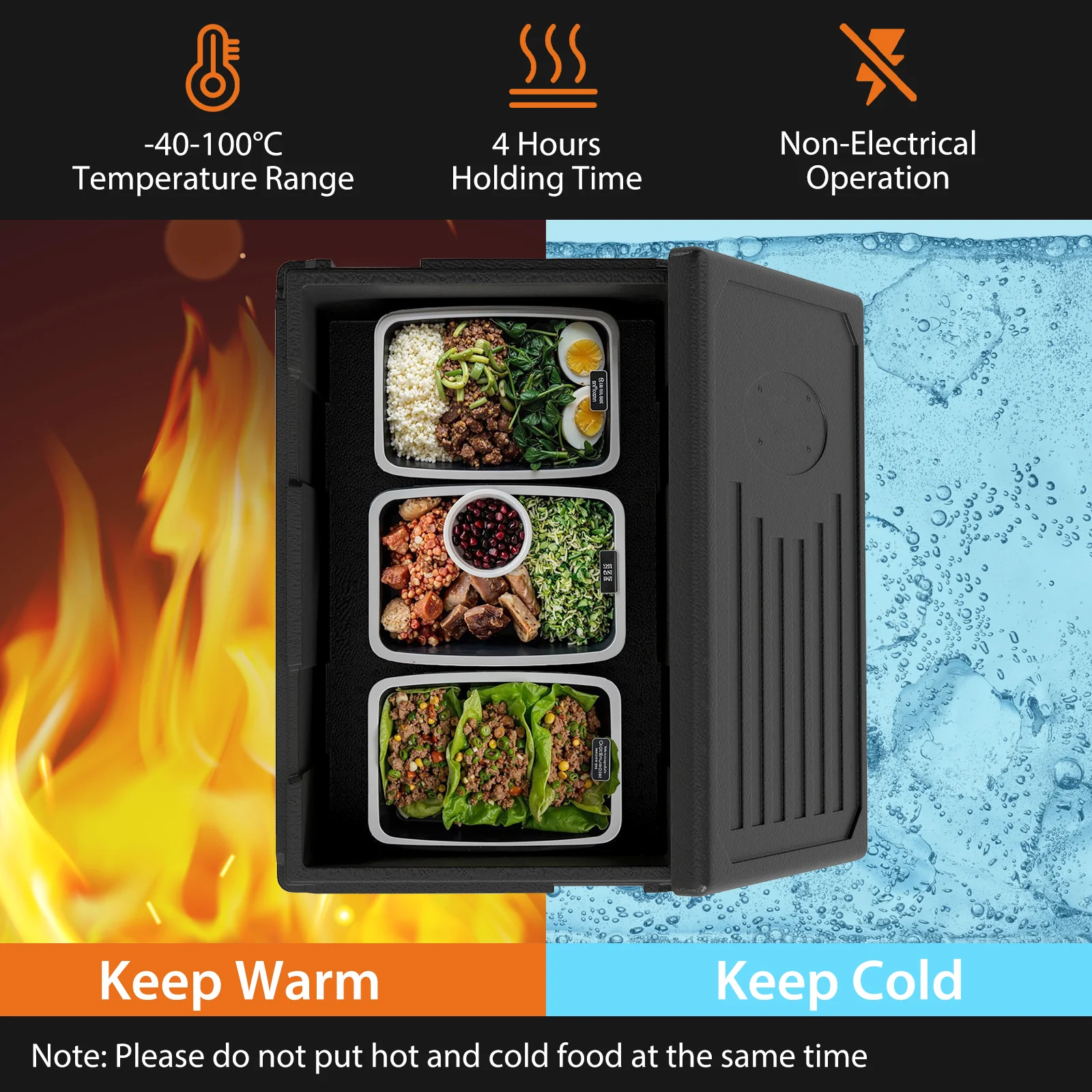 Insulated Food Pan Carrier 49 Qt Top Load Stackable Hot Box with Built-in Handles - Image 7