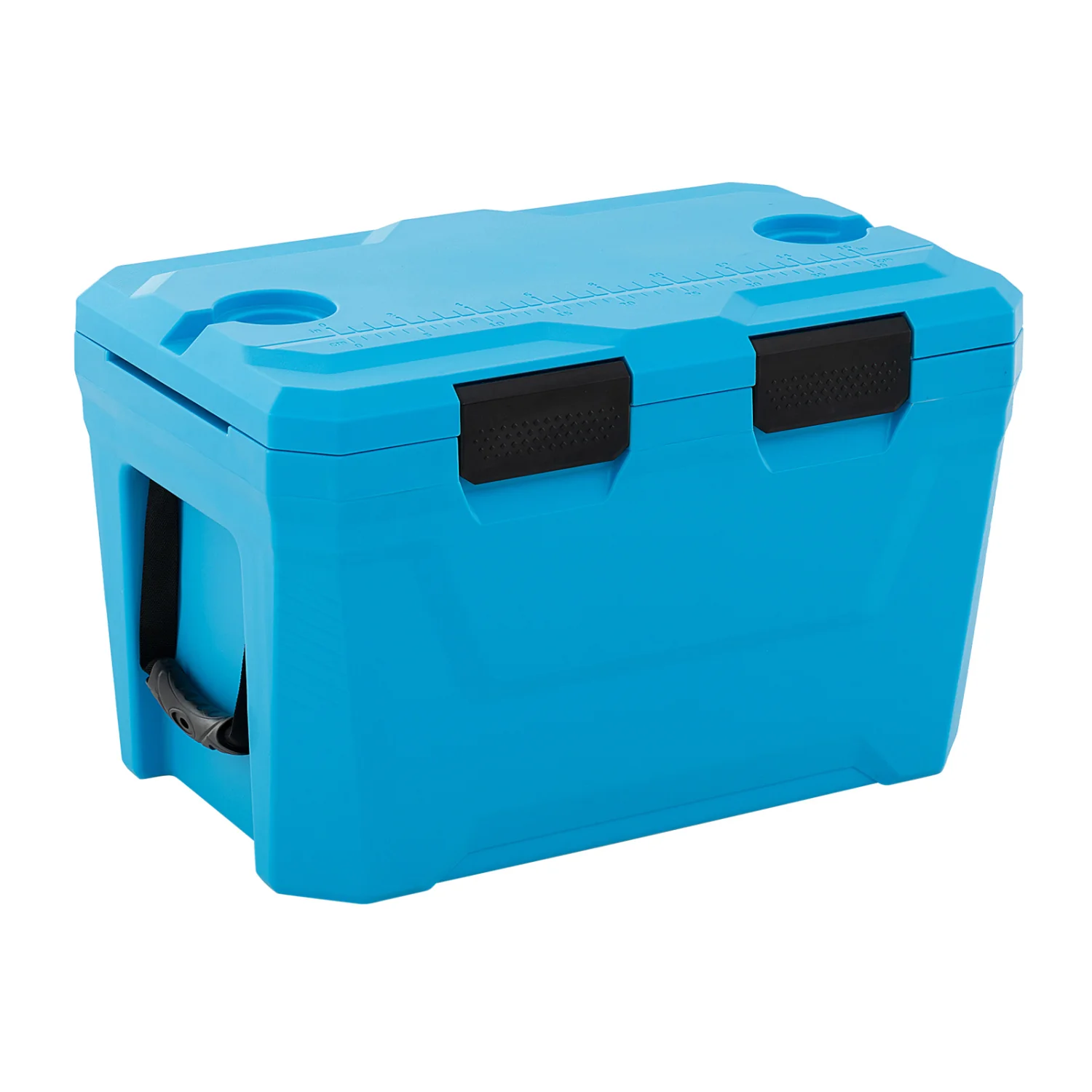 Insulated Hard Shell Cooler, Ice Chest with 2 Cup Holders, Blue