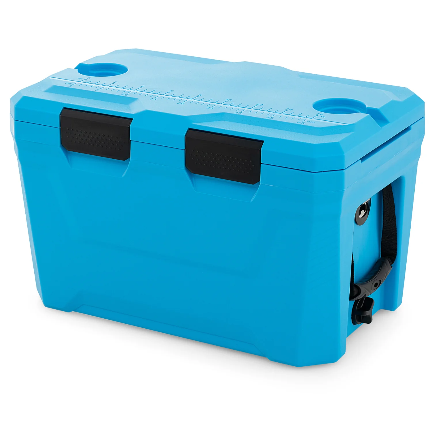 Insulated Hard Shell Cooler, Ice Chest with 2 Cup Holders, Blue - Image 4