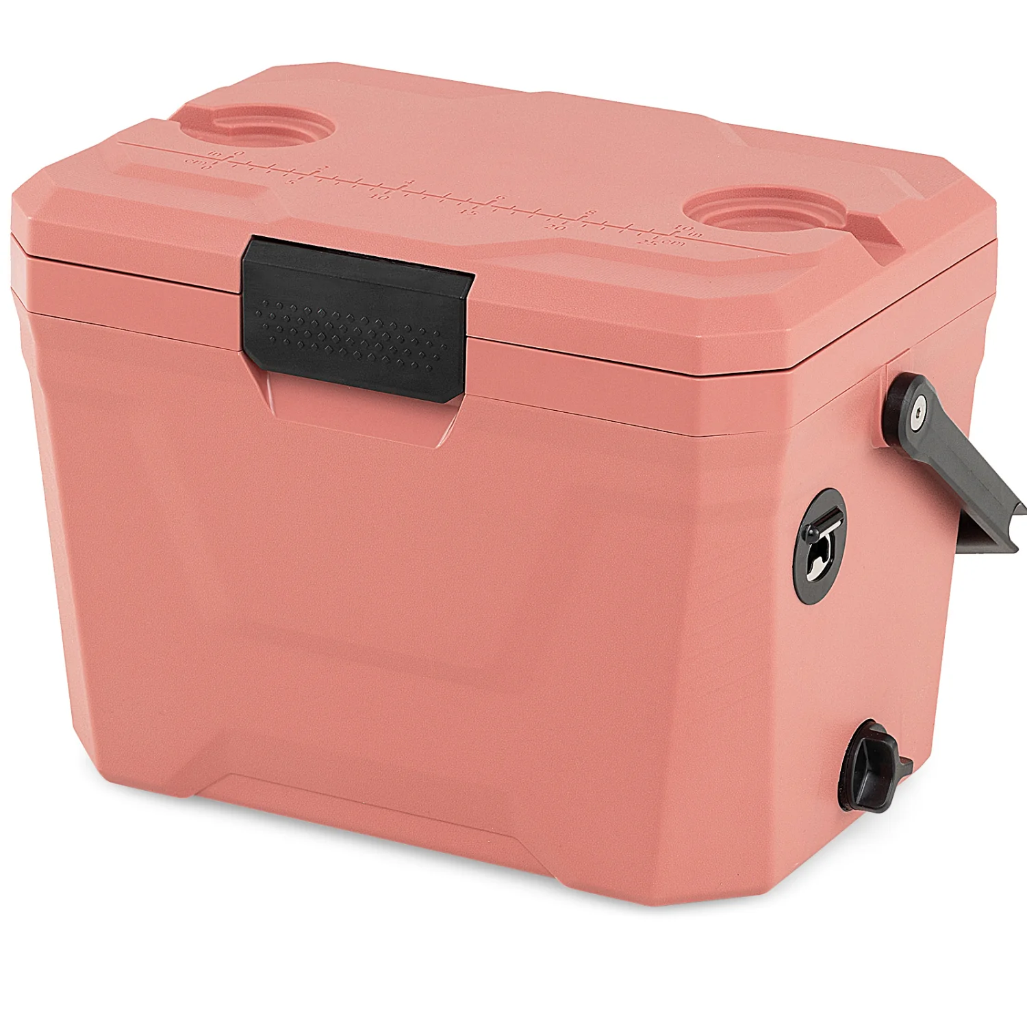 Insulated Portable Cooler, Hard Shell Ice Chest, 2 Cup Holders, Pink - Image 5