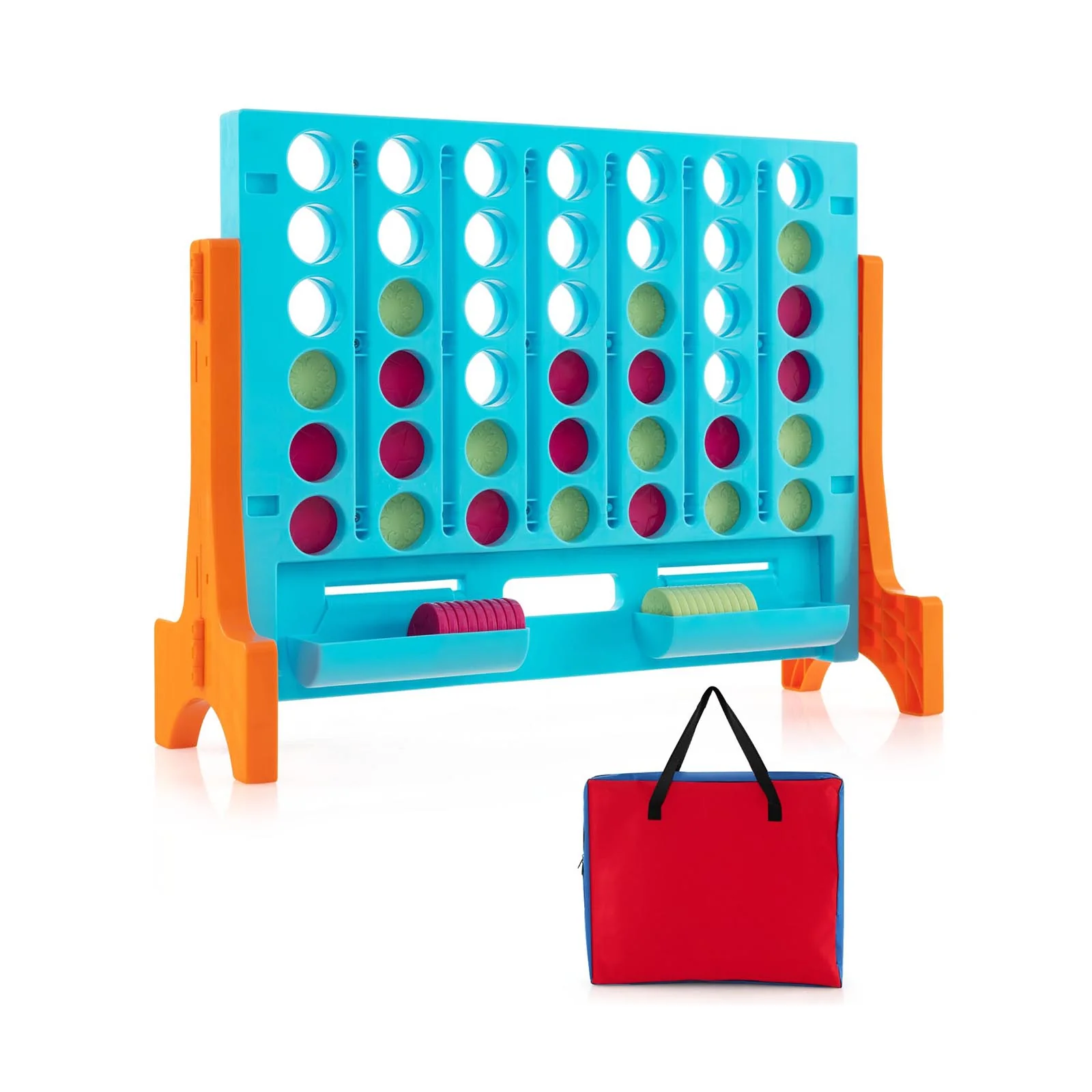 Jumbo 4-To-Score Connect Game Set, 42 Coins, Orange - Image 4