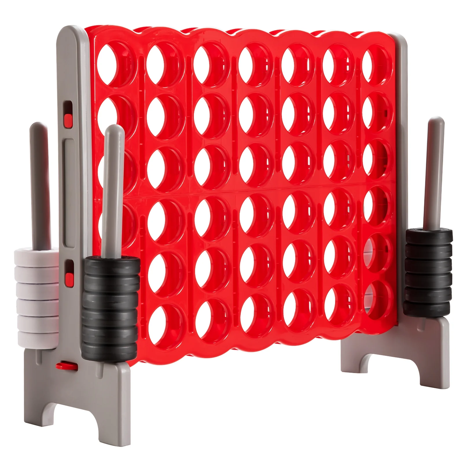 Jumbo 4 To Score Giant Game Set, 3.5 Feet Tall, 42 Rings, Red