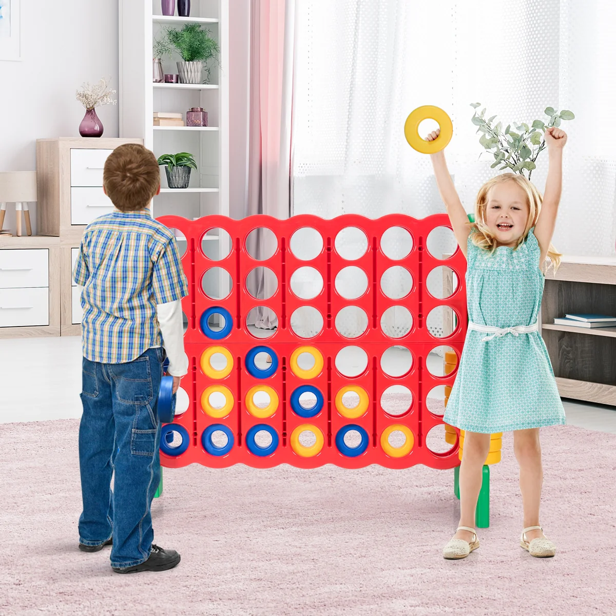 Jumbo 4-To-Score Giant Game Set, 42 Jumbo Rings, Quick-Release Slider, Green - Image 3