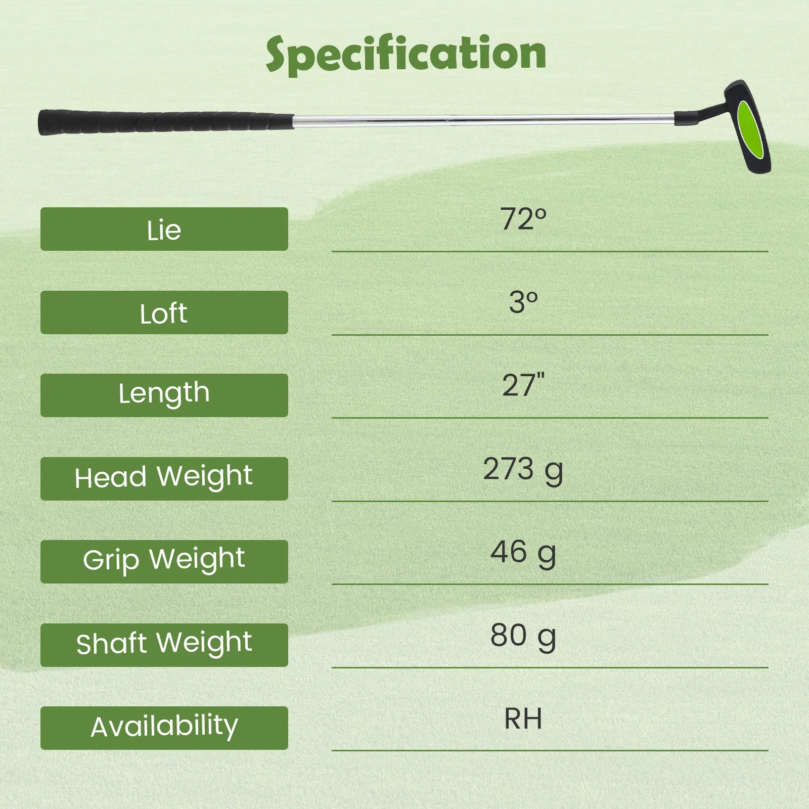 Junior Mallet Putter, 8-10 Years, Green - Image 3