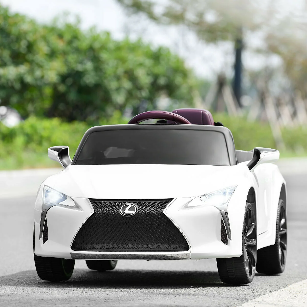 Kids 12V Ride On Car, Remote Control, White - Image 2