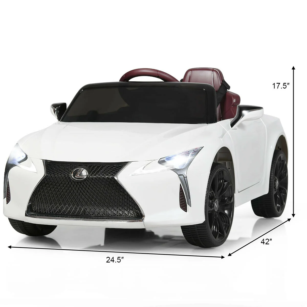 Kids 12V Ride On Car, Remote Control, White - Image 5
