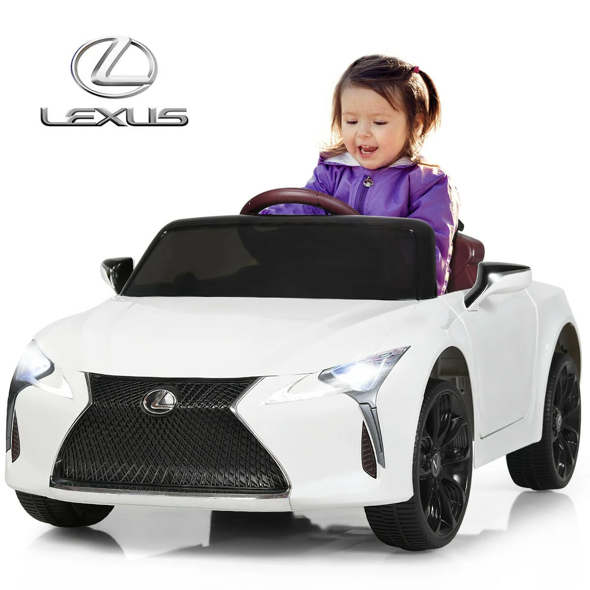Kids 12V Ride On Car, Remote Control, White - Image 9