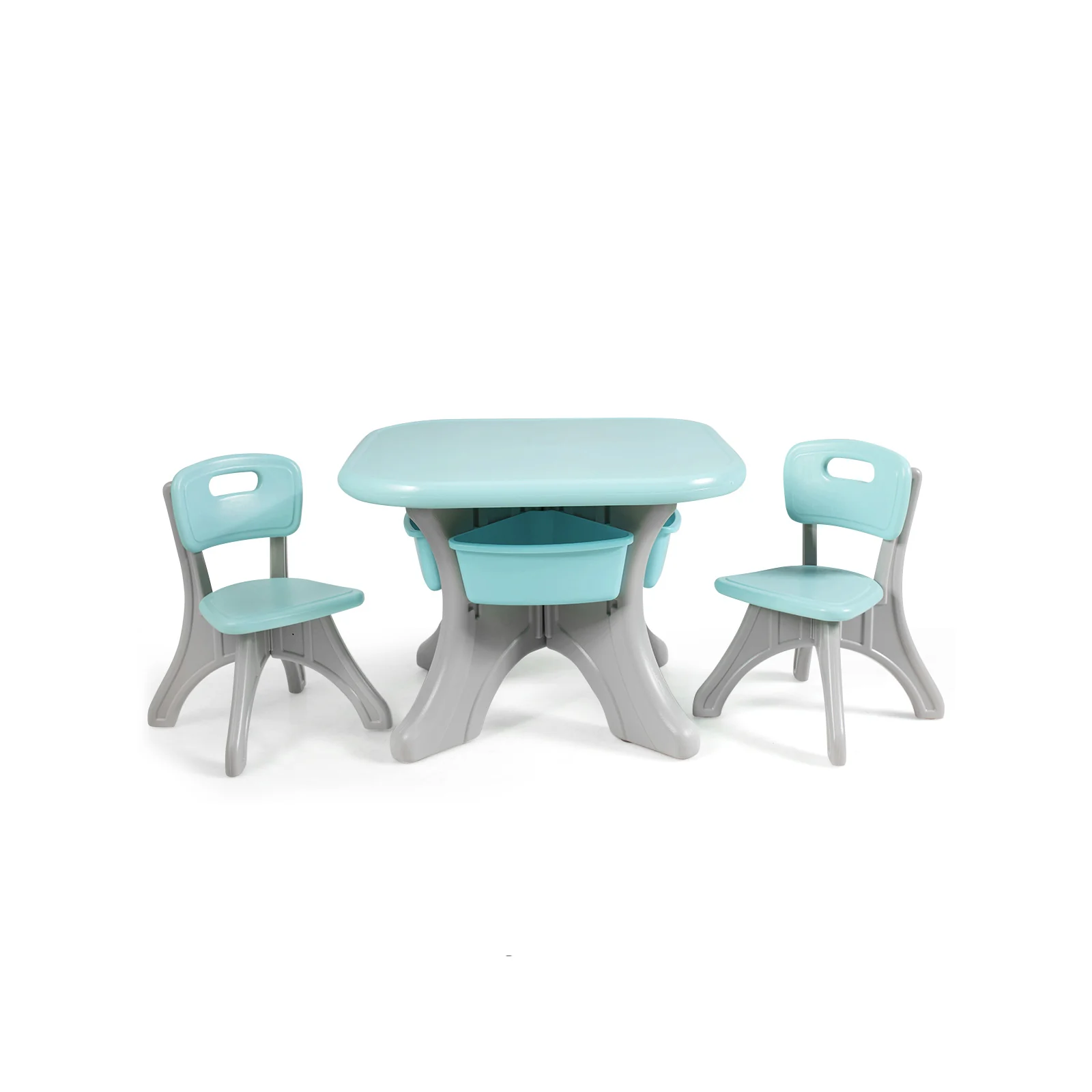 Kids Activity Table And Chair Set With Storage, Blue