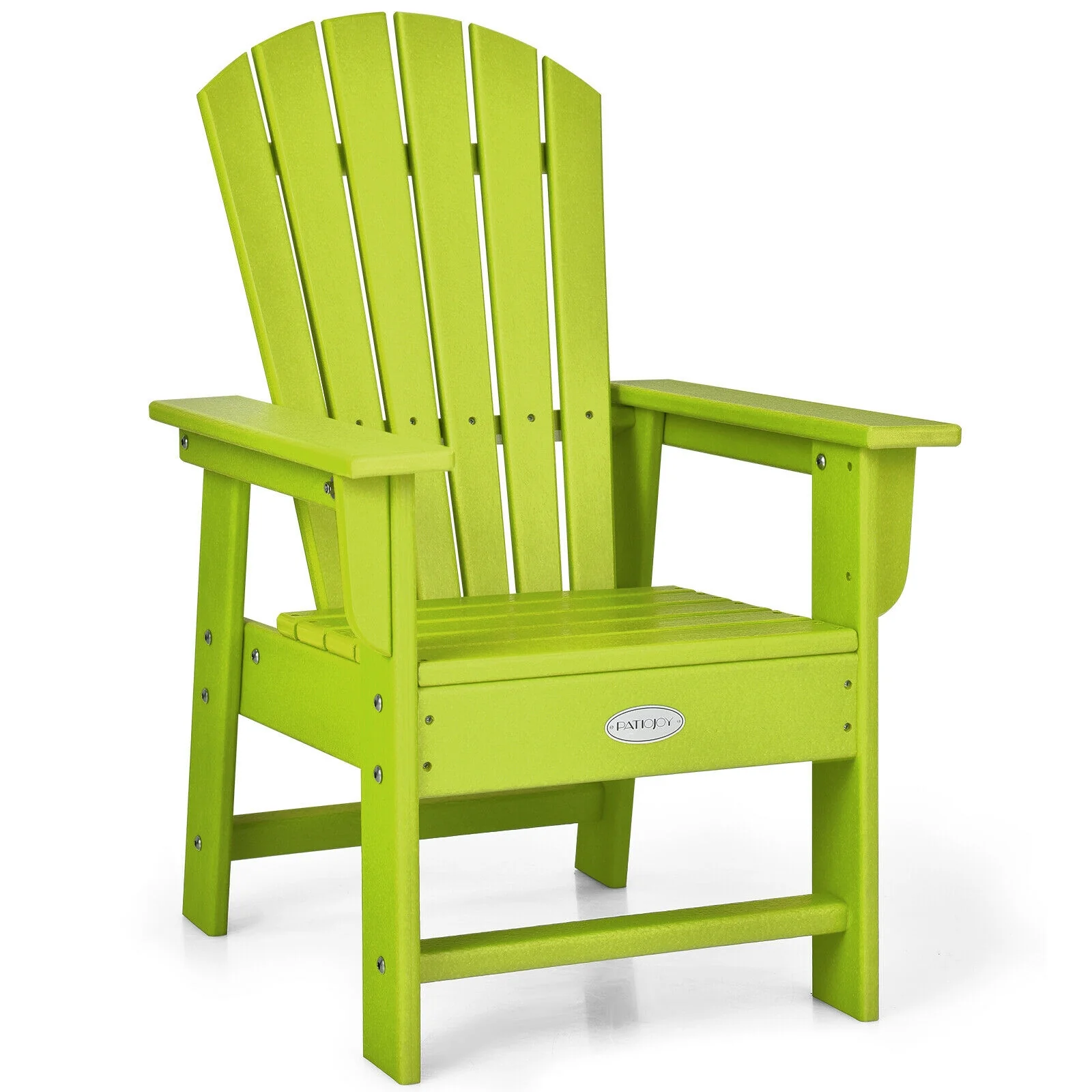 Kids Adirondack Chair, Ergonomic Backrest, Green