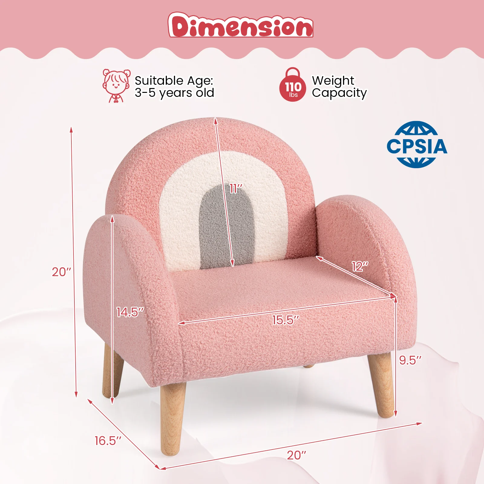 Kids Armchair, Pink - Image 6