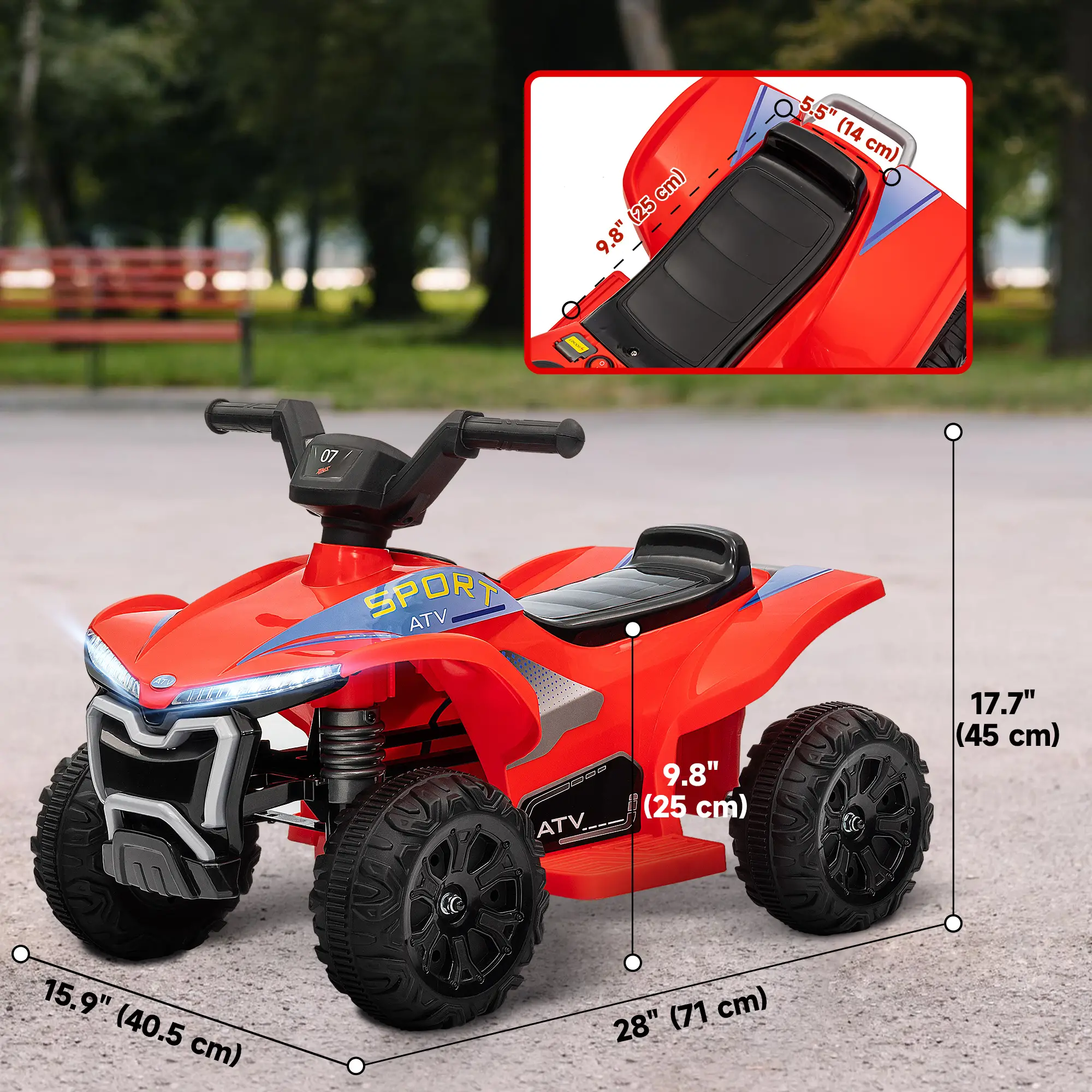 Kids ATV, 6V Battery Powered, for 18-36 Months, Red - Image 3