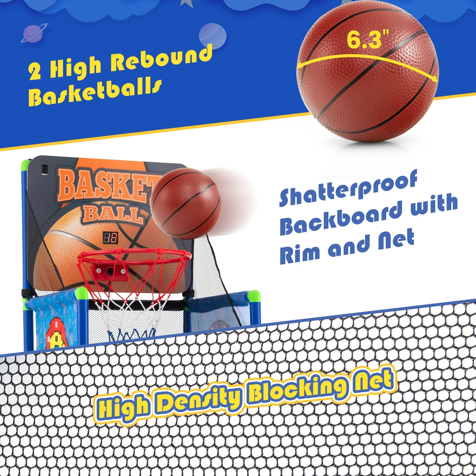 Kids Basketball Arcade Game, Electronic Scoreboard, Sound Effects - Image 6
