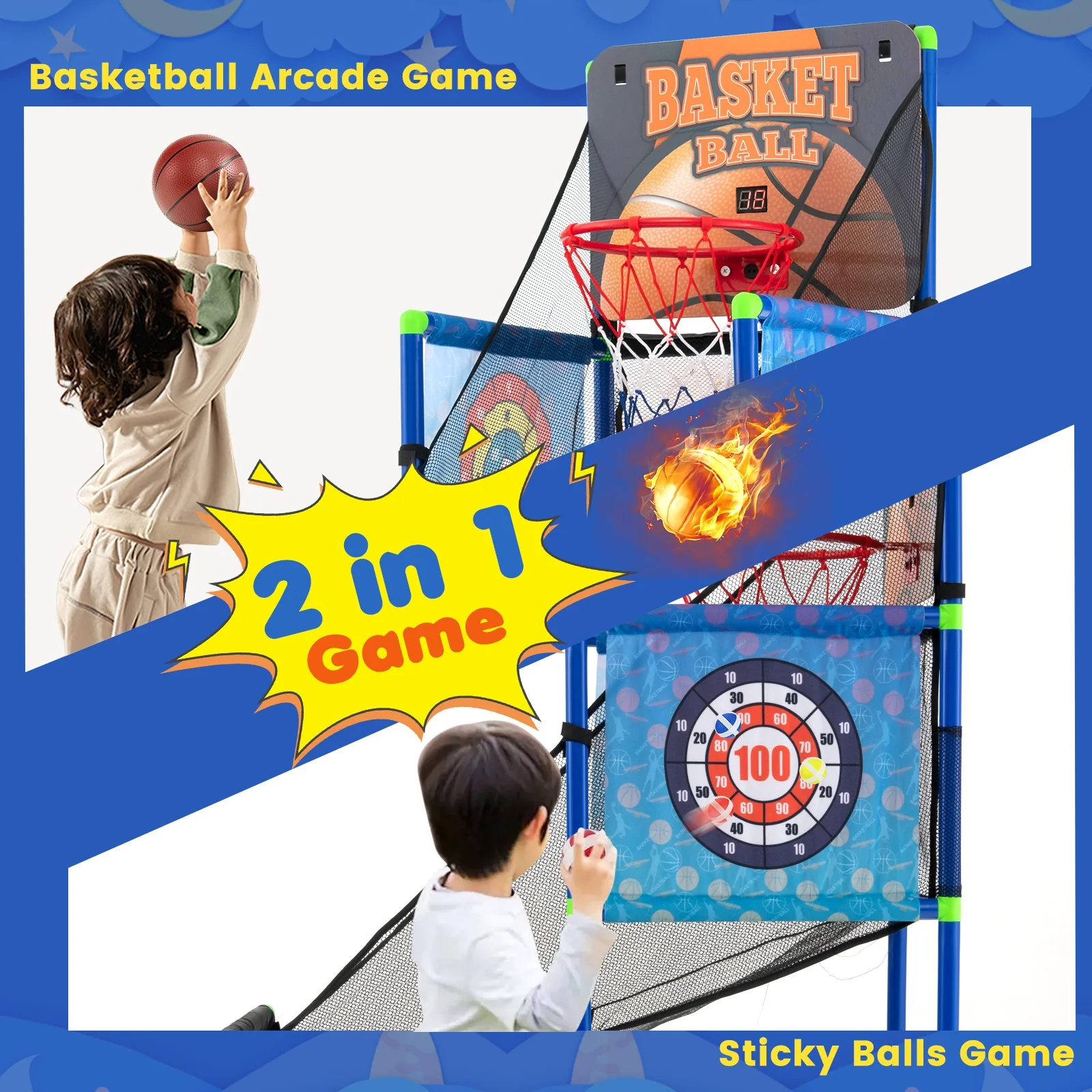 Kids Basketball Arcade Game, Electronic Scoreboard, Sound Effects - Image 7