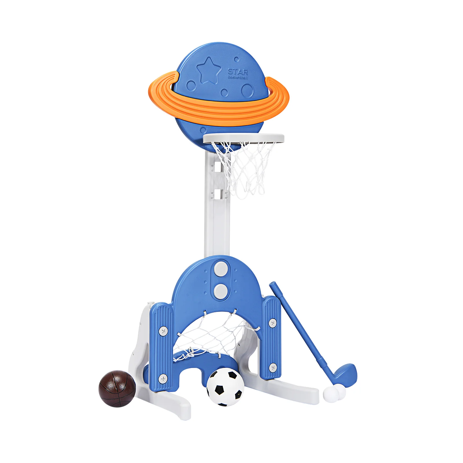 Kids Basketball Hoop Set, 3 In 1, Blue