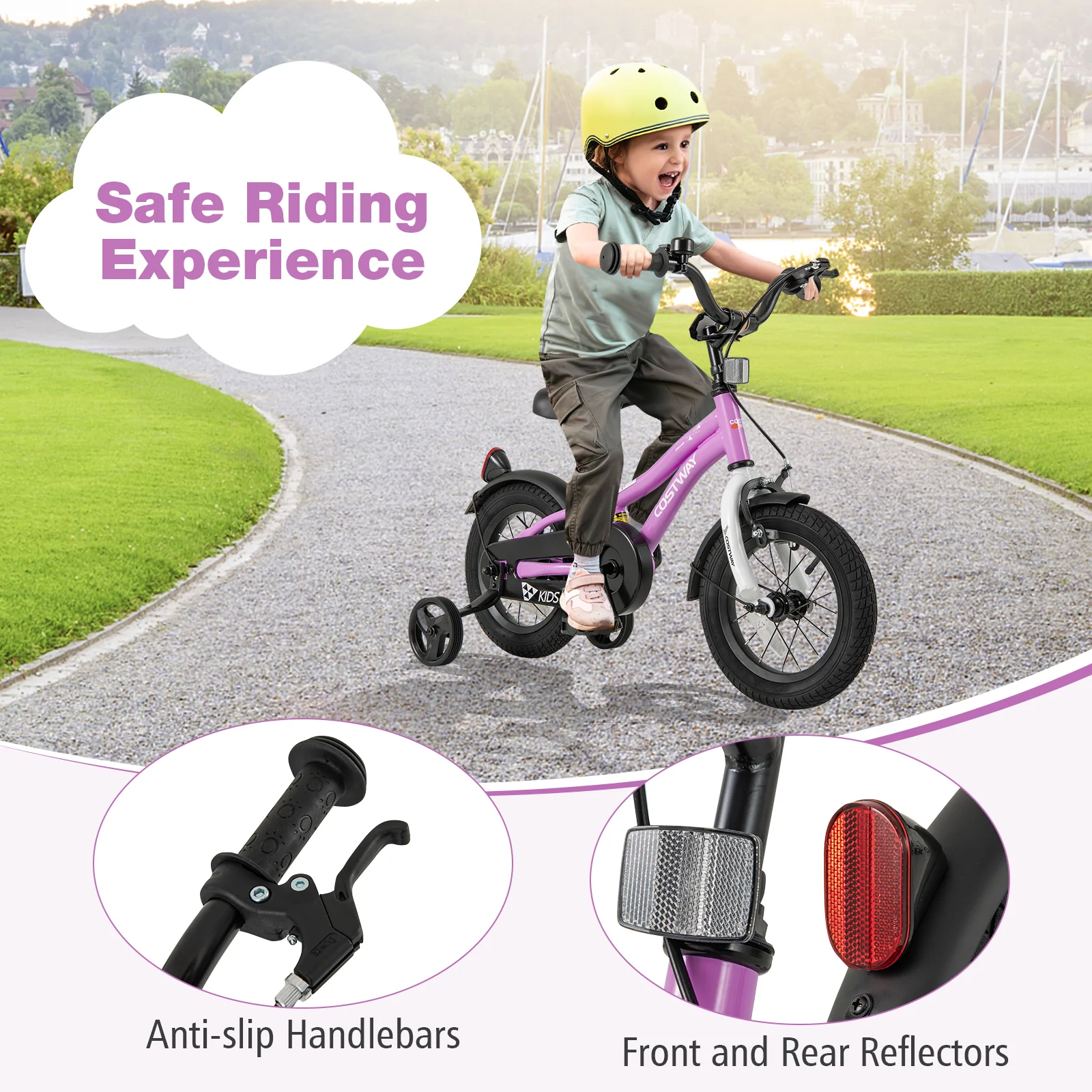 Kids Bike 12-Inch, Training Bicycle For 3-4 Years, Purple - Image 9