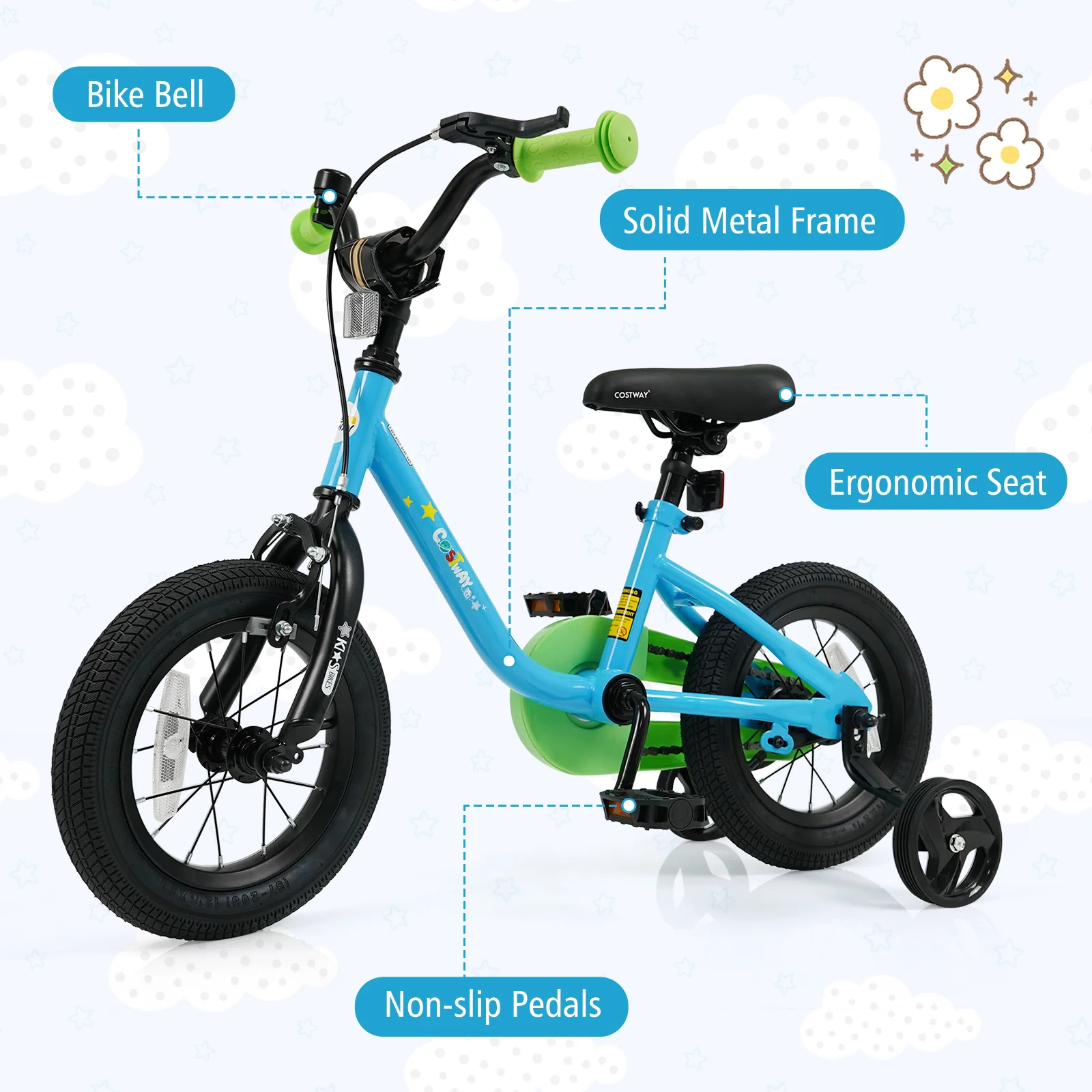 Kids Bike For 3-7 Years Old, 12 Inches, Blue - Image 9