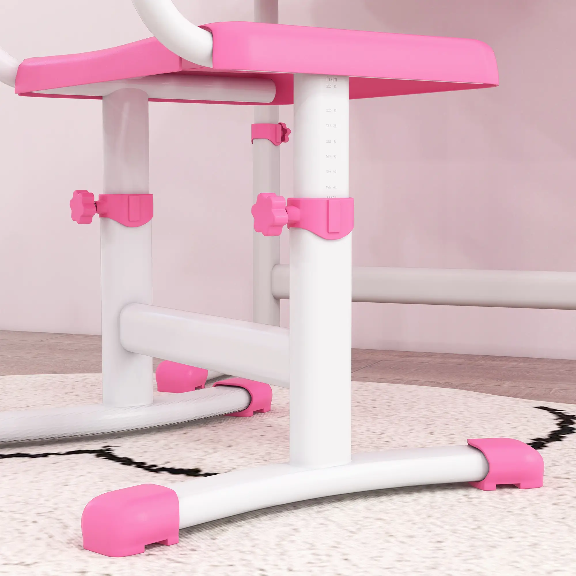 Kids Desk and Chair Set, Adjustable Height, Tilt Desktop, Pink - Image 10