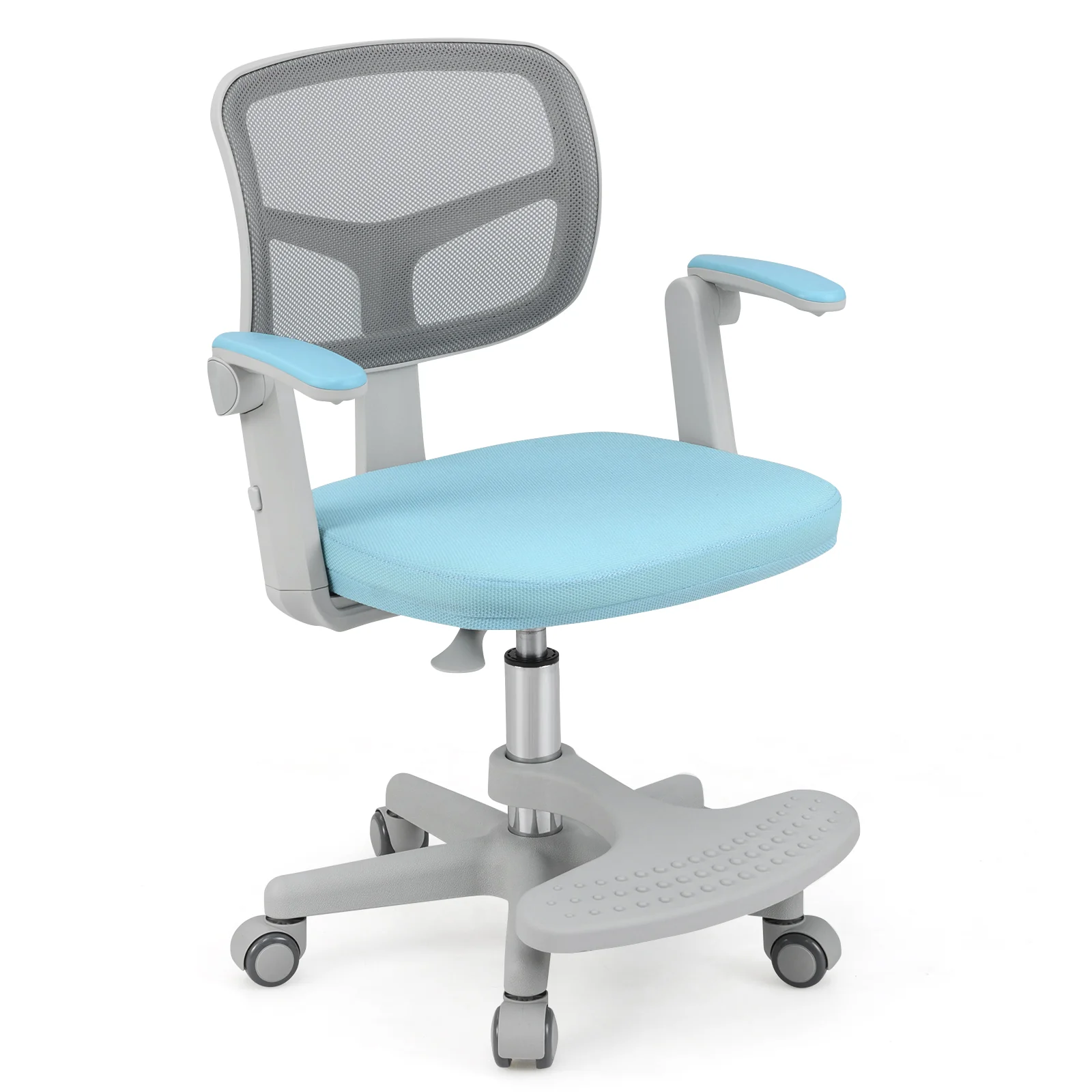 Kids Desk Chair, Adjustable Height, Armrest, Footrest, Blue - Image 4
