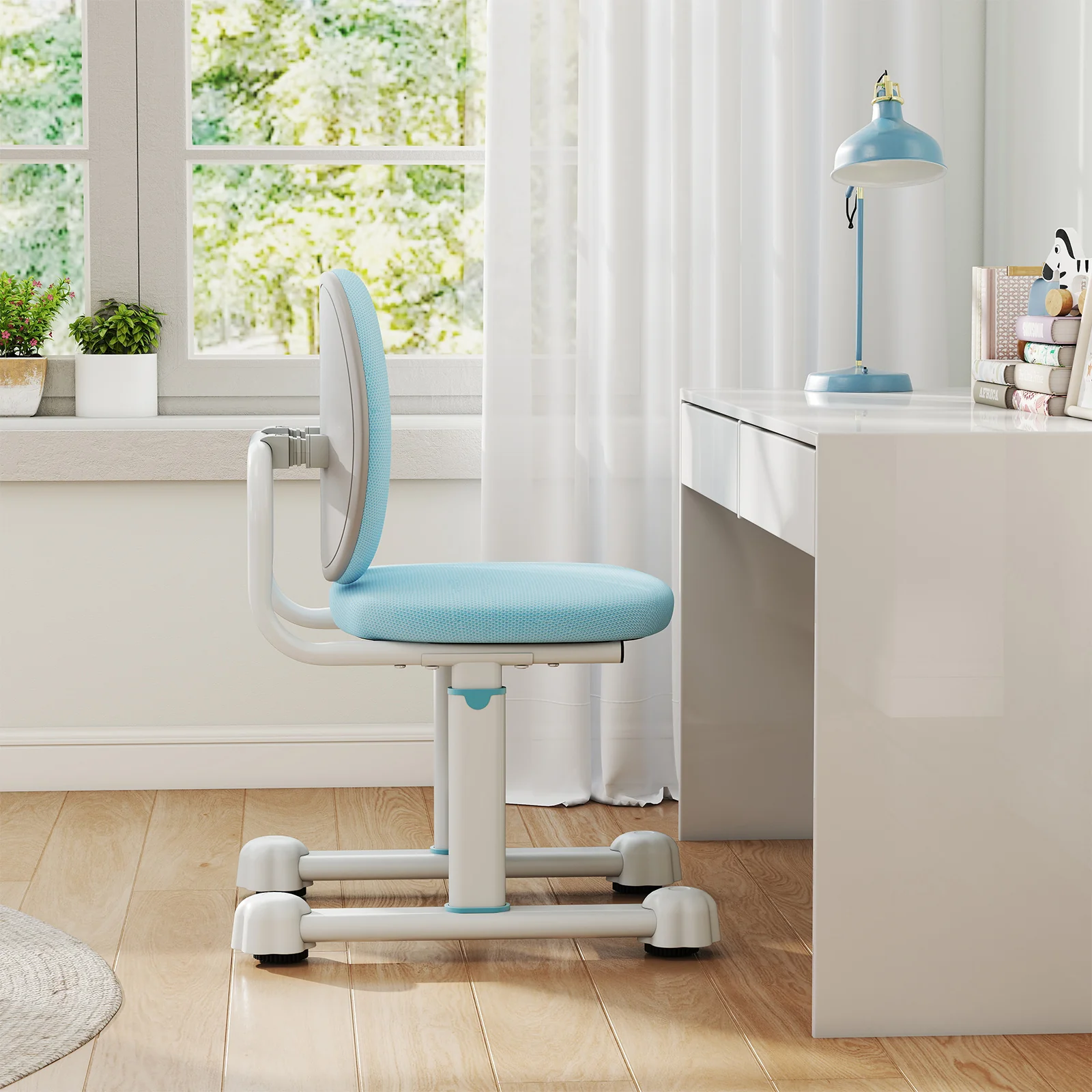 Kids Desk Chair, Double Back Support, Adjustable Height, Blue - Image 7