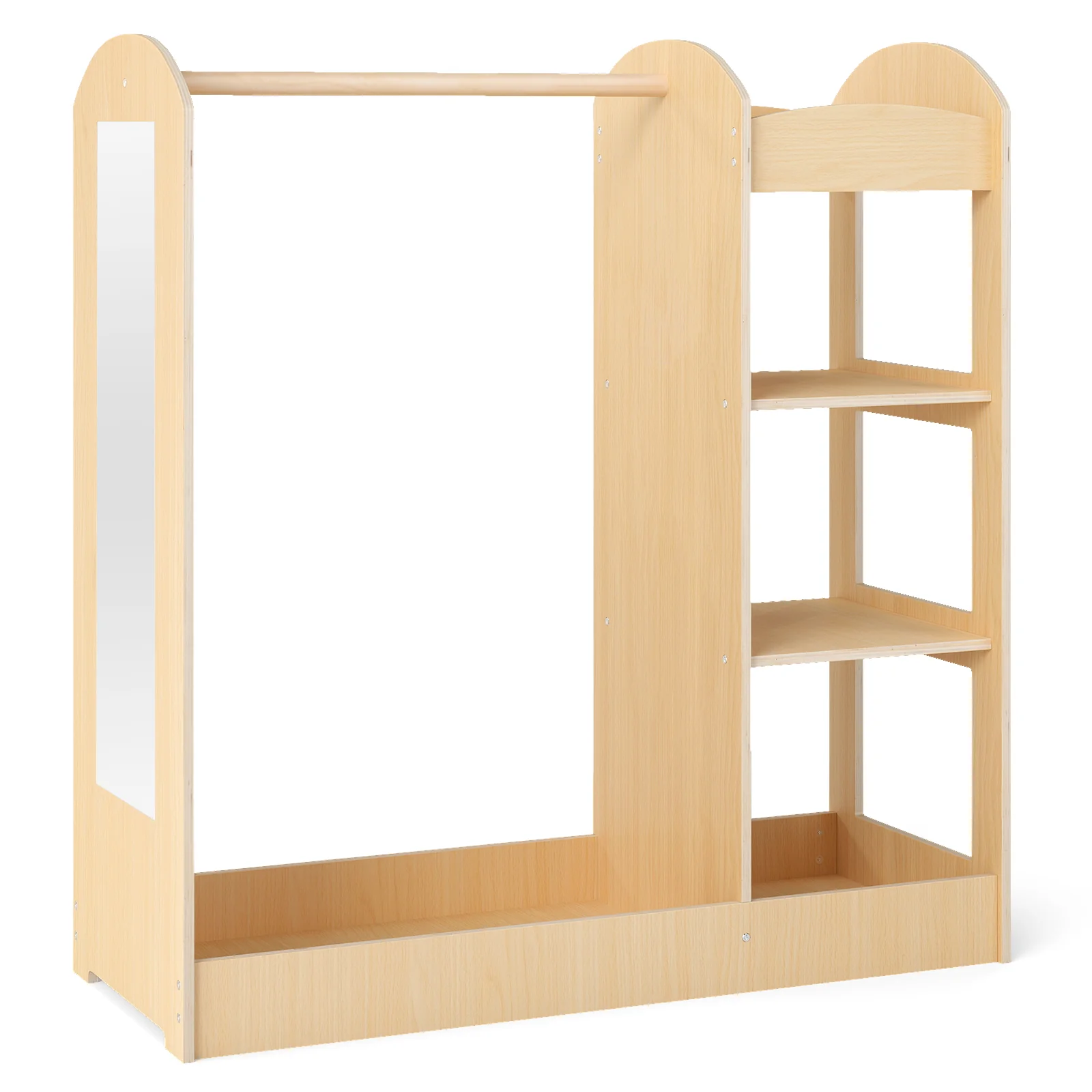 Kids Dress Up Storage With Mirror, Natural - Image 4