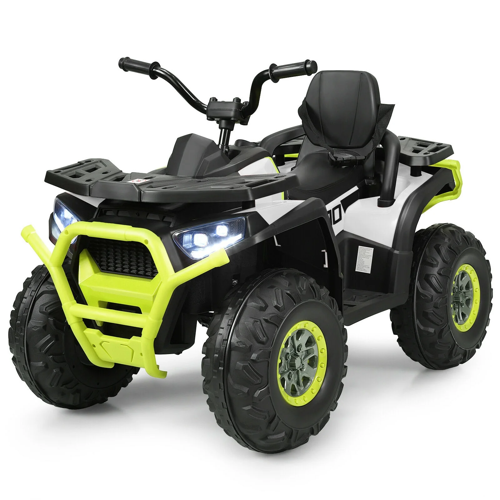 Kids Electric 4-Wheeler ATV Quad, 12 V, MP3, LED Lights, White - Image 5