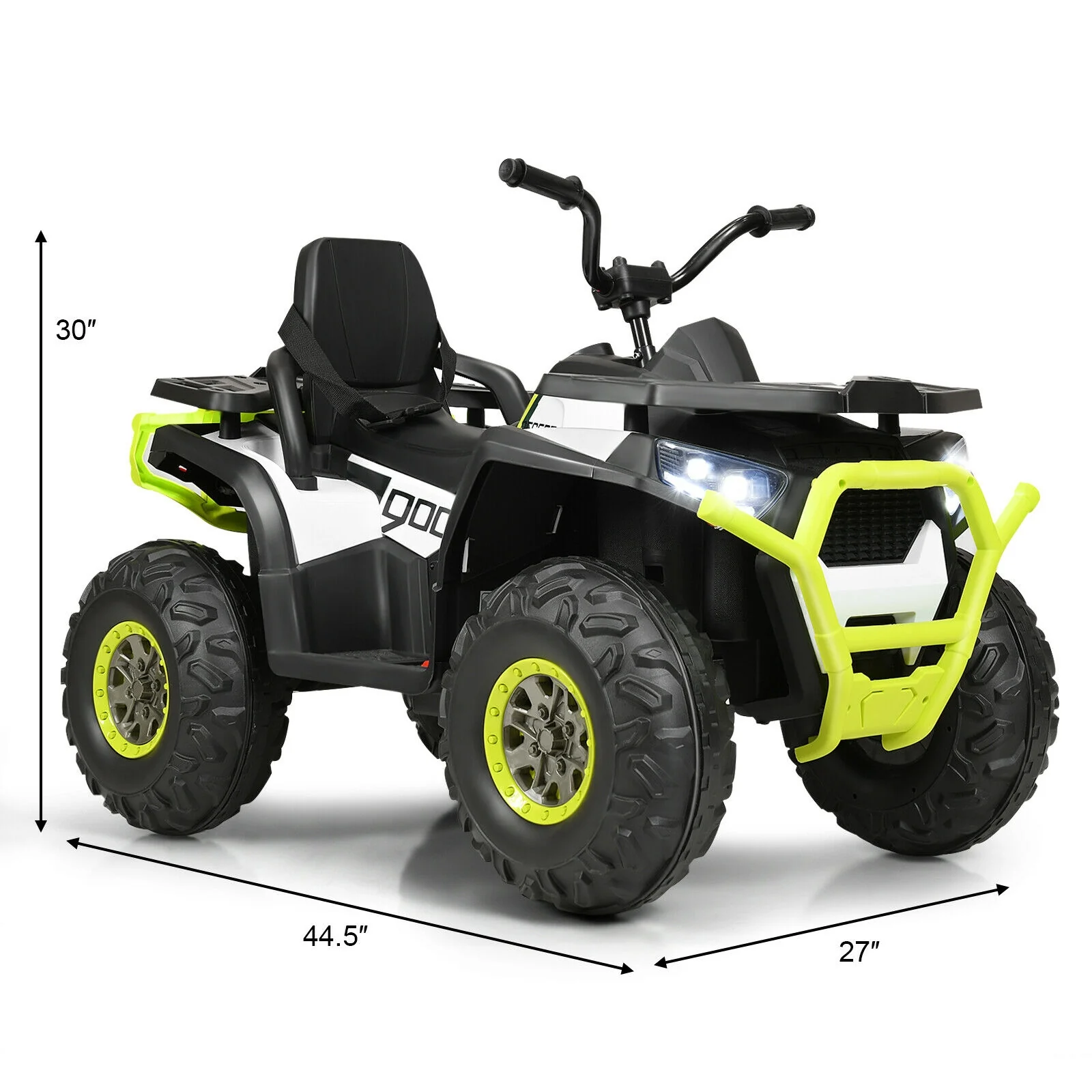 Kids Electric 4-Wheeler ATV Quad, 12 V, MP3, LED Lights, White - Image 6