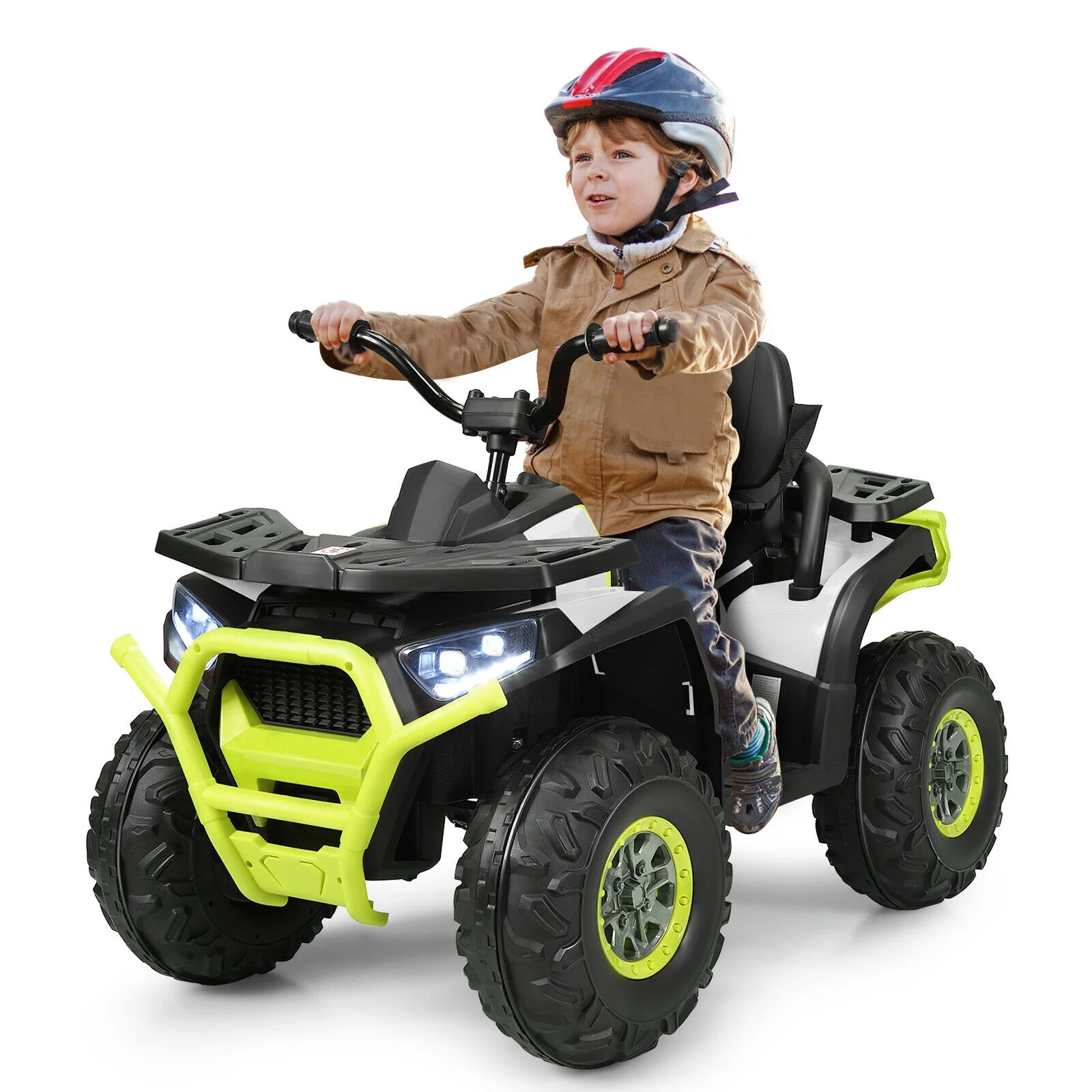 Kids Electric 4-Wheeler ATV Quad, 12 V, MP3, LED Lights, White - Image 7