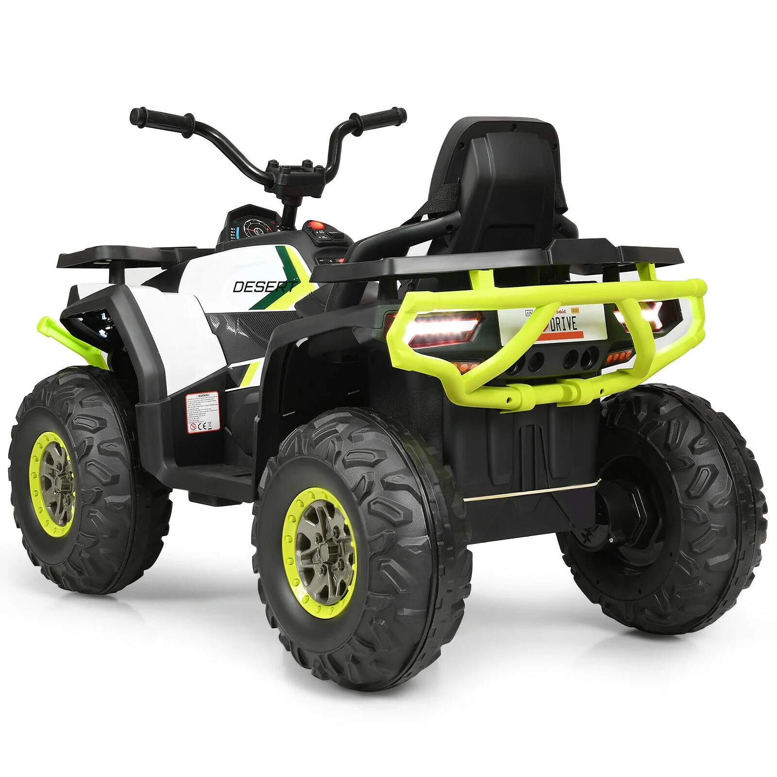 Kids Electric 4-Wheeler ATV Quad, 12 V, MP3, LED Lights, White - Image 8