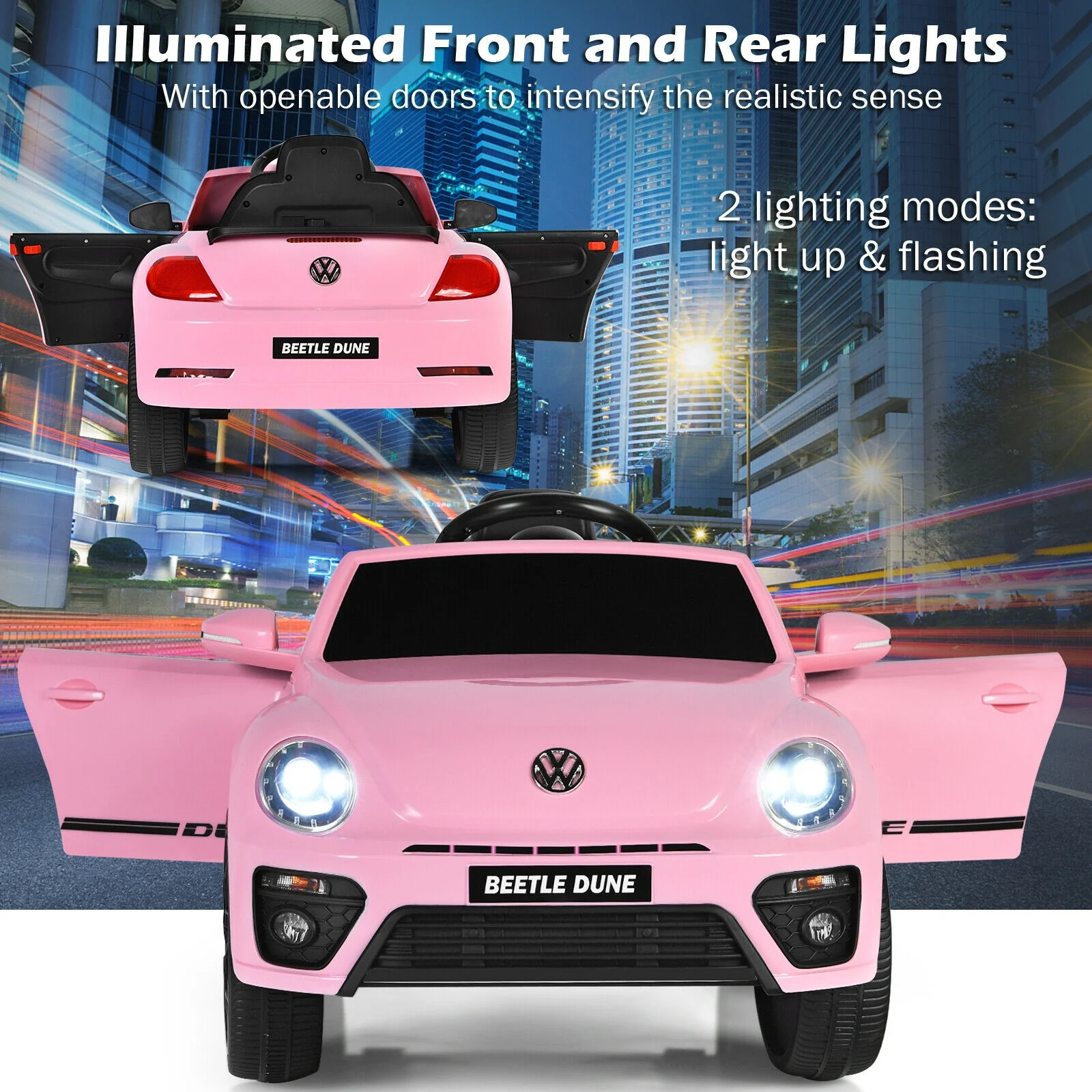 Kids Electric Ride On Car, Remote Control, Pink - Image 7
