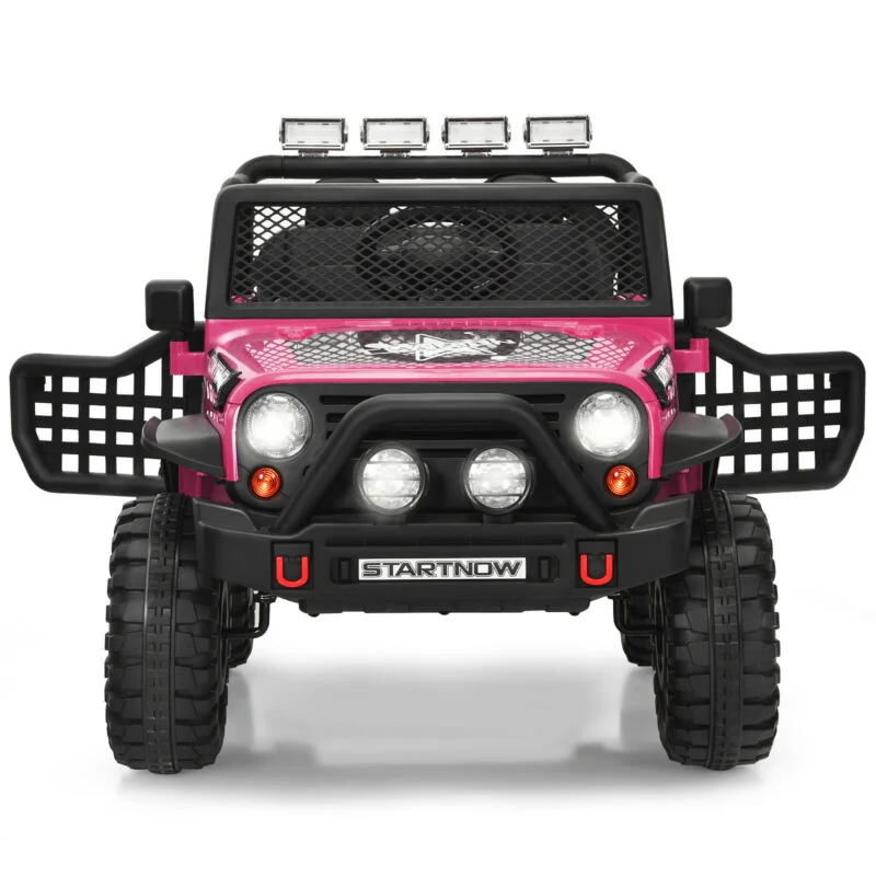 Kids Electric Ride On Truck, 12V, Remote Control, Operation Lever, Pink - Image 8