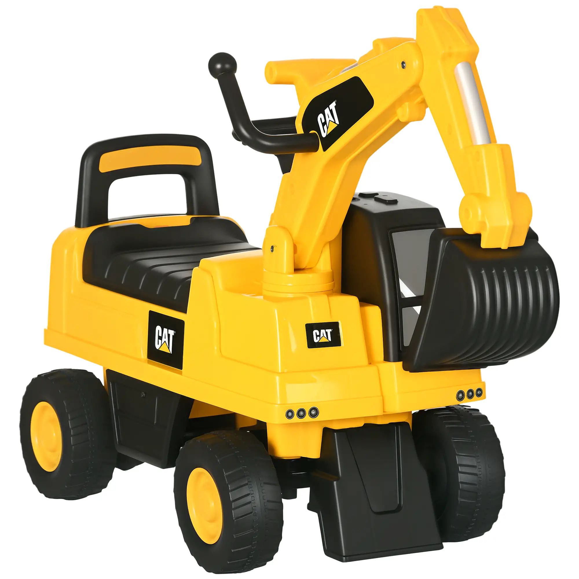 Kids Excavator Ride On Toy, Manual Shovel, Horn, Storage, 18-36 Months, Yellow - Image 11