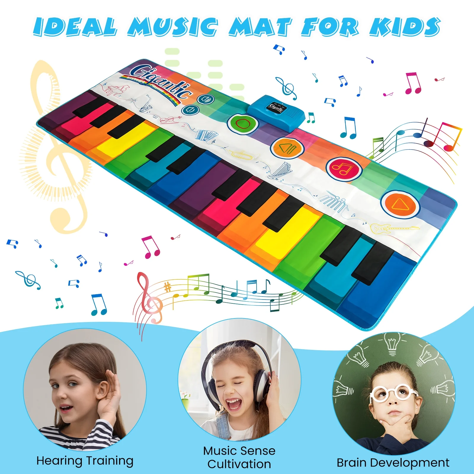 Kids Floor Piano Dance Mat, 8 Instrument Sounds, Multicolor - Image 10