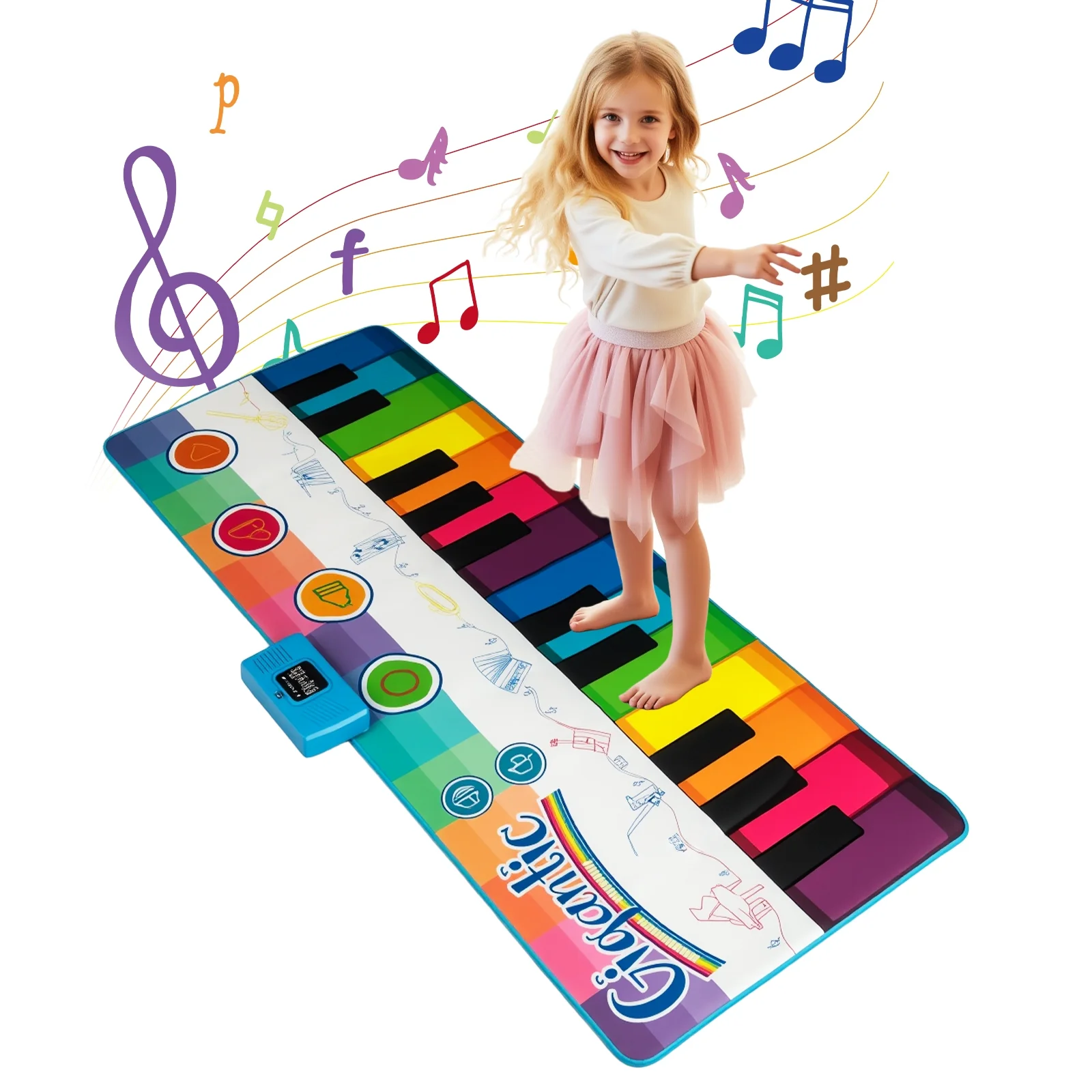 Kids Floor Piano Dance Mat, 8 Instrument Sounds, Multicolor - Image 4