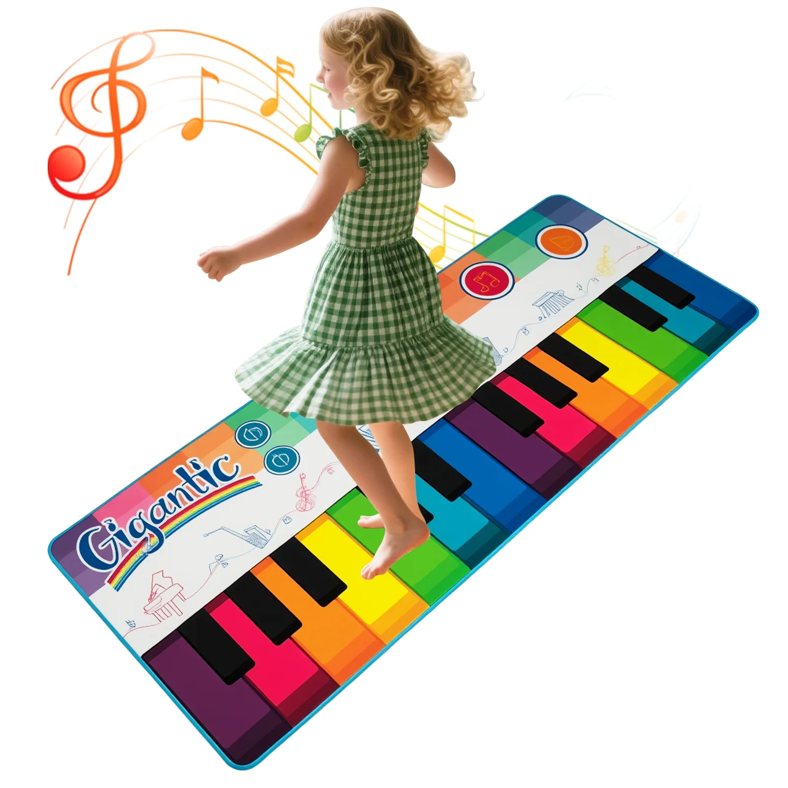 Kids Floor Piano Dance Mat, 8 Instrument Sounds, Multicolor - Image 5