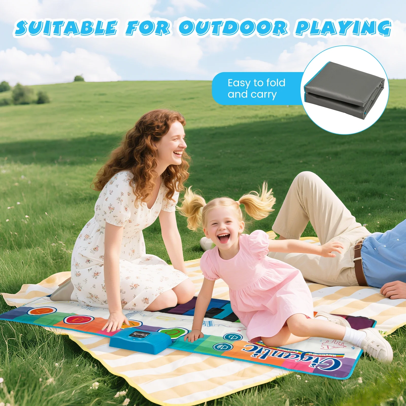 Kids Floor Piano Dance Mat, 8 Instrument Sounds, Multicolor - Image 9