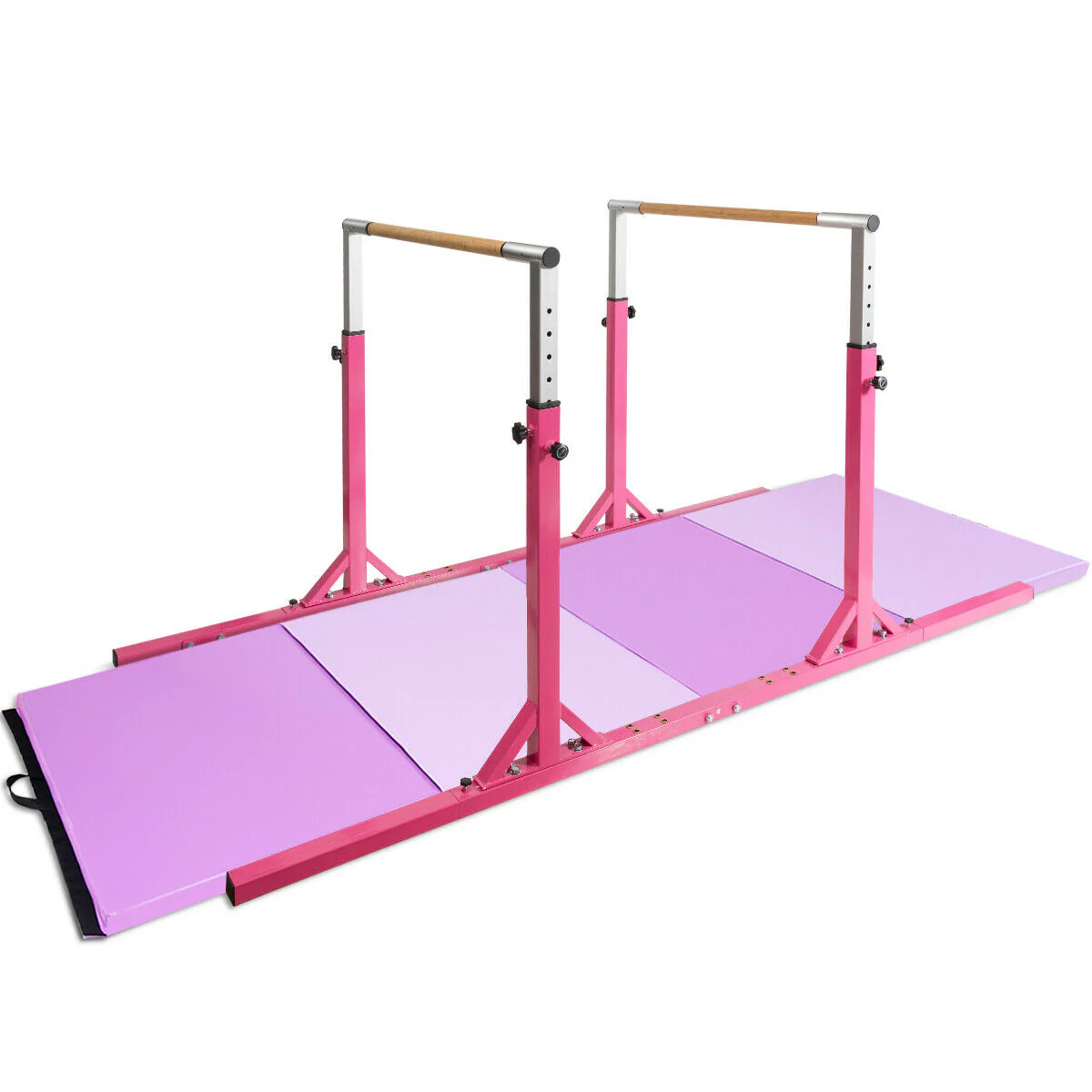 Kids Gymnastic Training Parallel Bars, Adjustable, Pink - Image 10